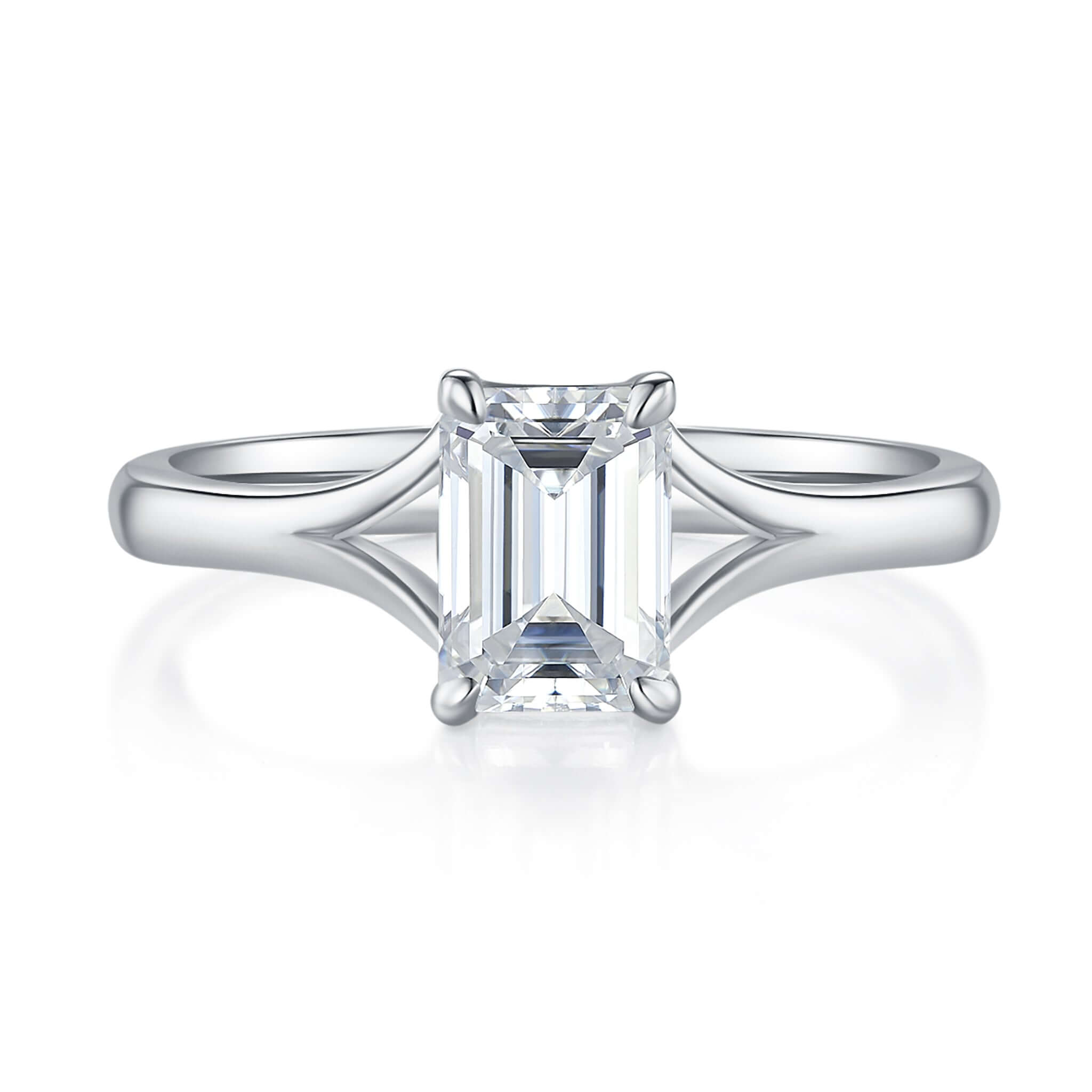 Celeste Solitaire Diamond Ring With 0.9 Ct. Emerald Shape Lab Grown Diamond