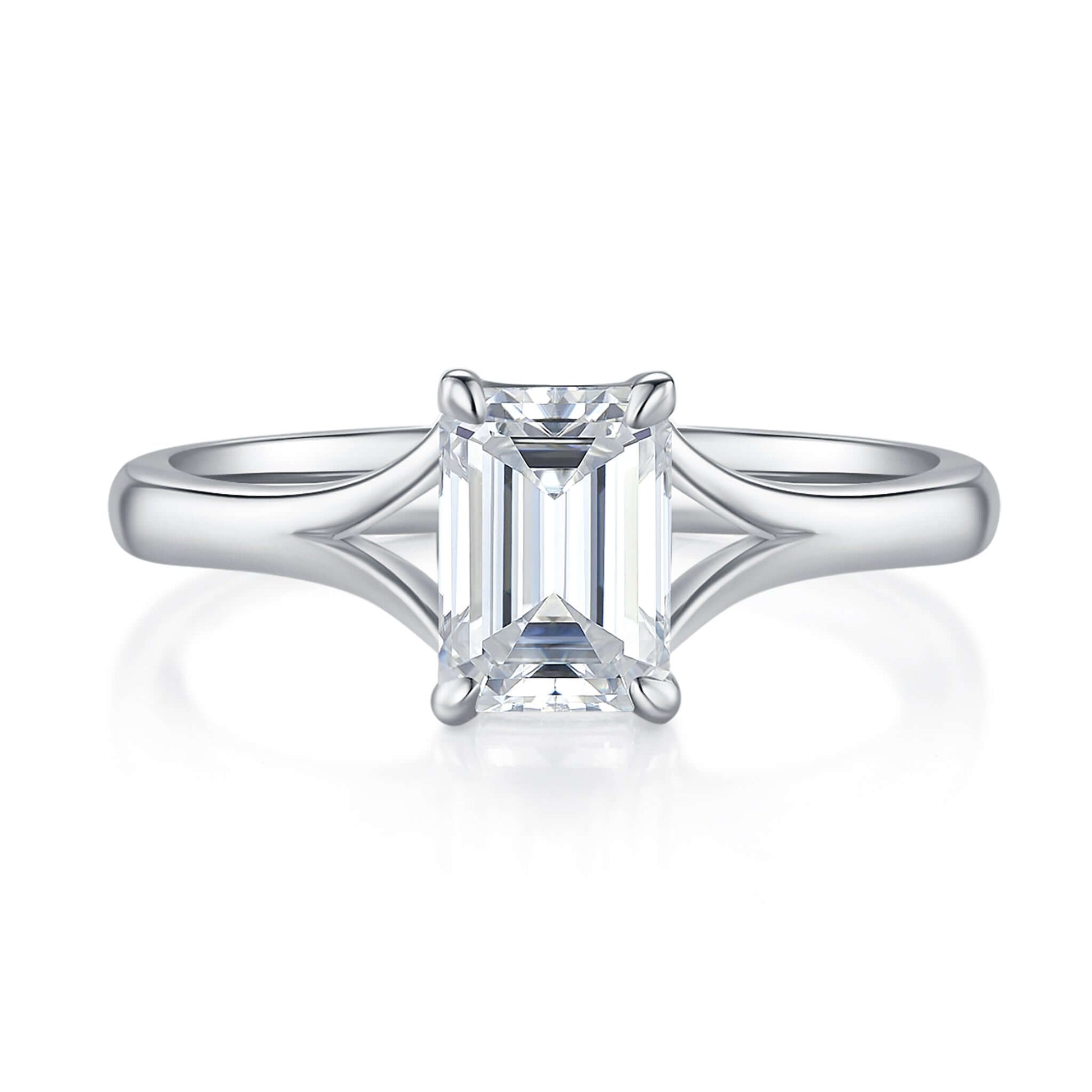 Celeste Solitaire Diamond Ring With 0.92 Ct. Emerald Shape Lab Grown Diamond (Certificate No: 744501044)