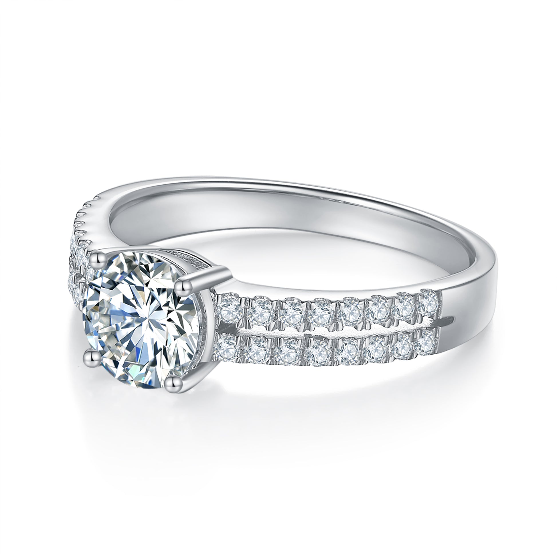 Double Pave 1ct Preset Diamond Ring