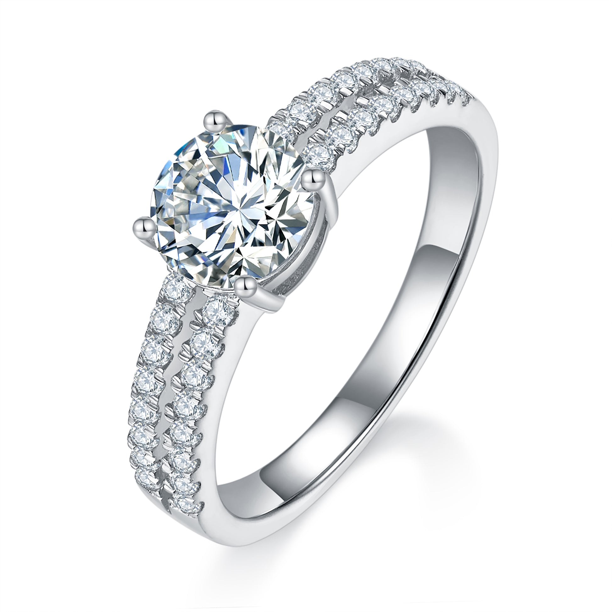 Double Pave 1ct Preset Diamond Ring