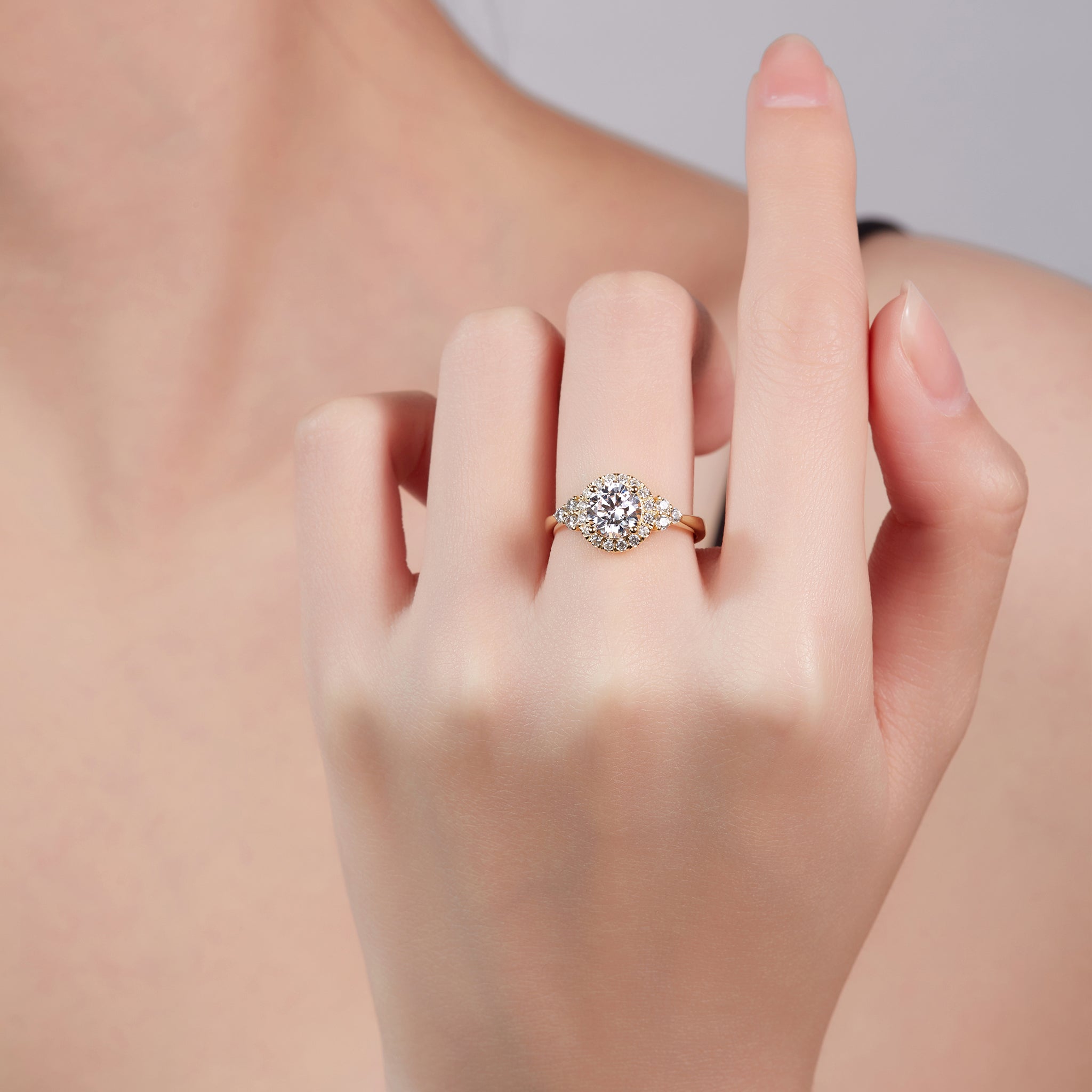 Radiant Halo 1ct Preset Diamond Ring