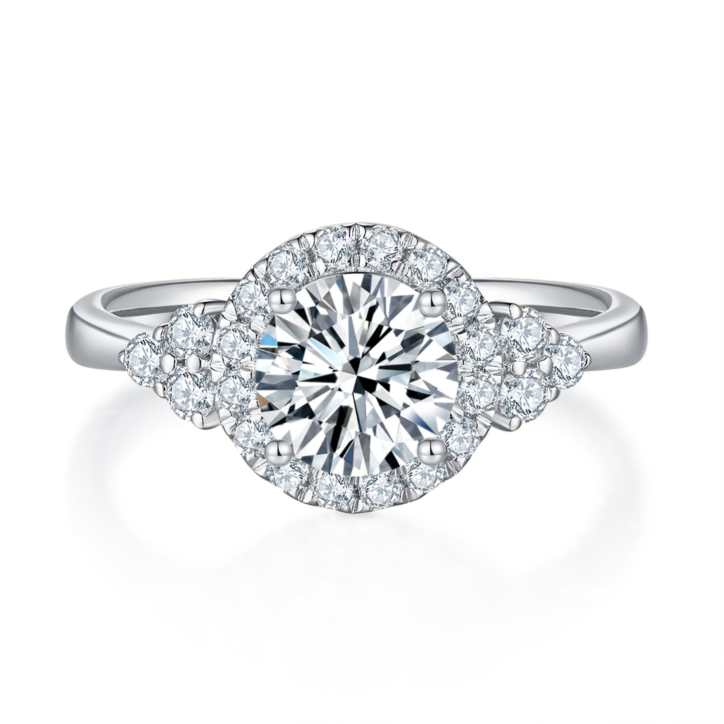 Radiant Halo Diamond Ring With 0.31 Ct. Round Shape Lab Grown Diamond