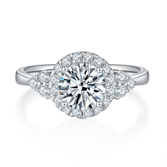 Radiant Halo Diamond Ring With 0.31 Ct. Round Shape Lab Grown Diamond