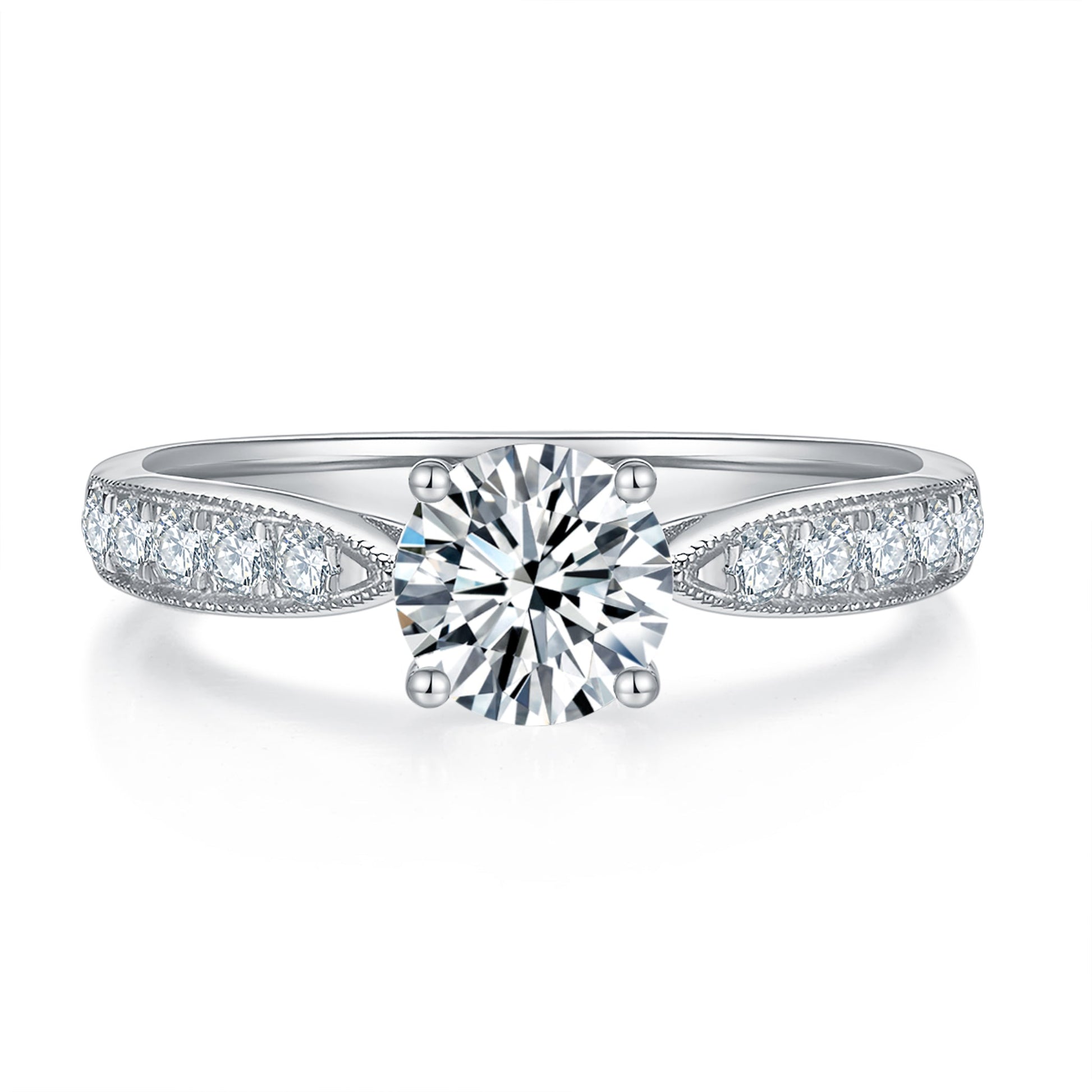 Celeste Pave Diamond Ring With 1.71 Ct. Round Shape Lab Grown Diamond (Certificate No: 7508183041)
