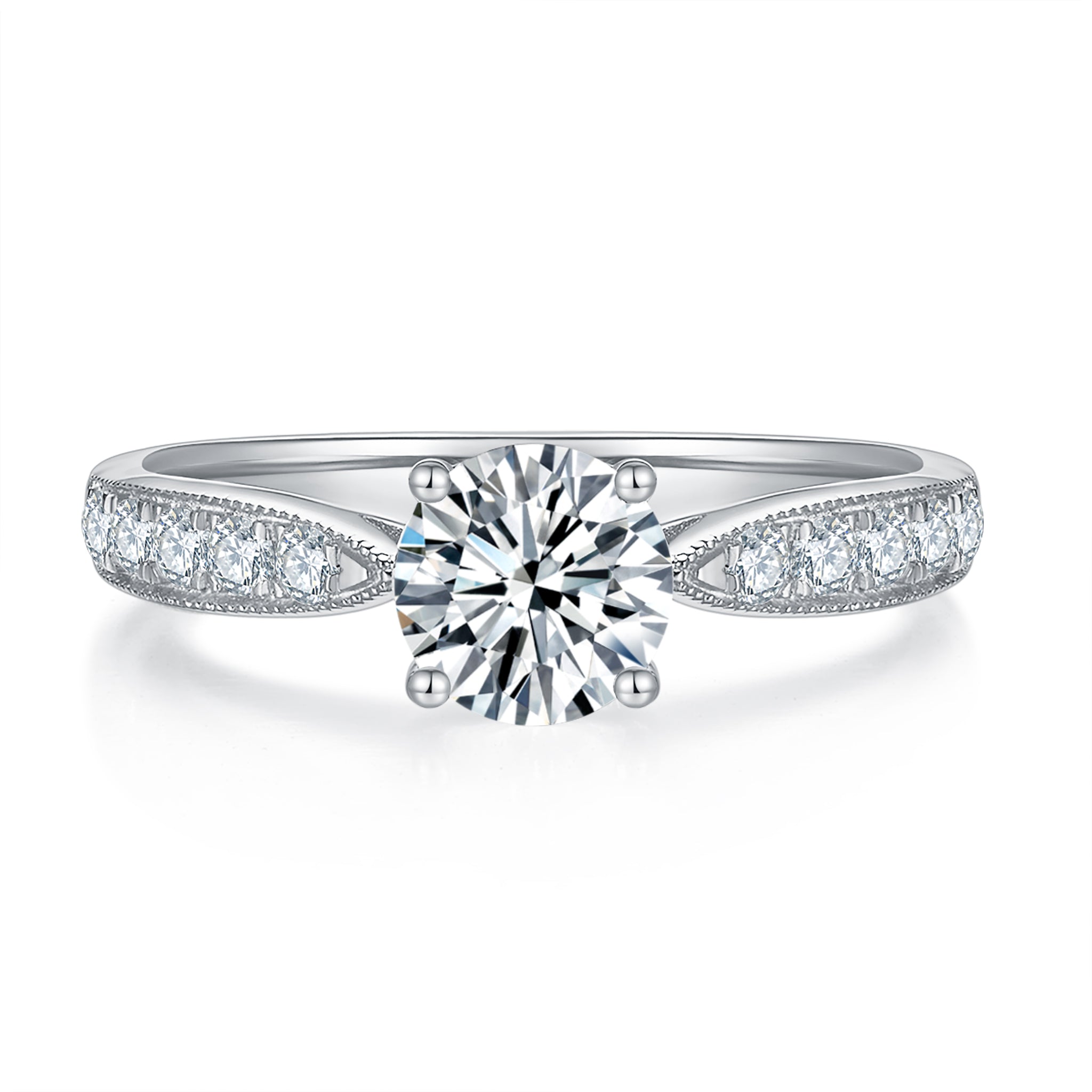 Celeste Pave Diamond Ring With 1.17 Ct. Round Shape Lab Grown Diamond