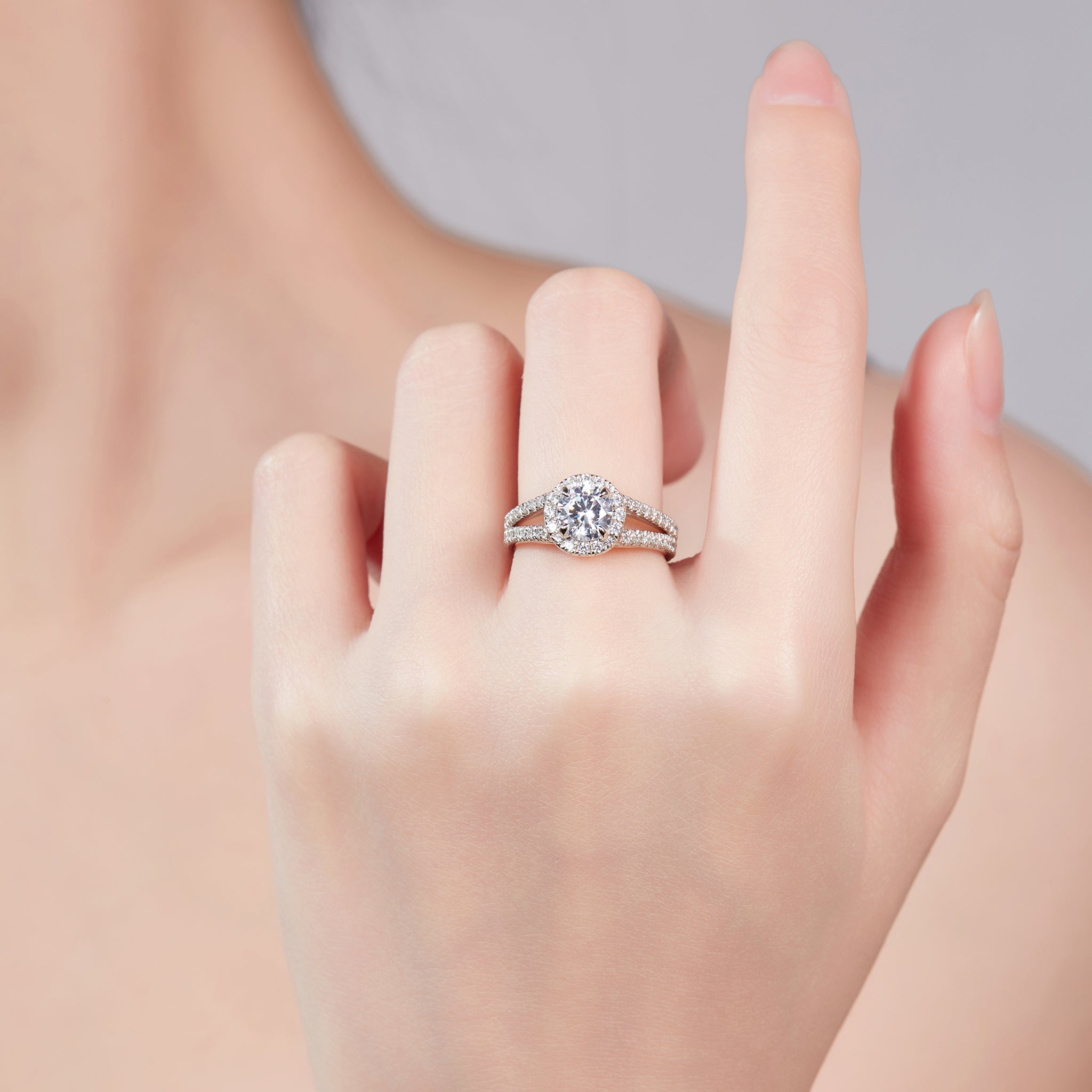 Angelina Halo Preset 1ct Diamond Ring