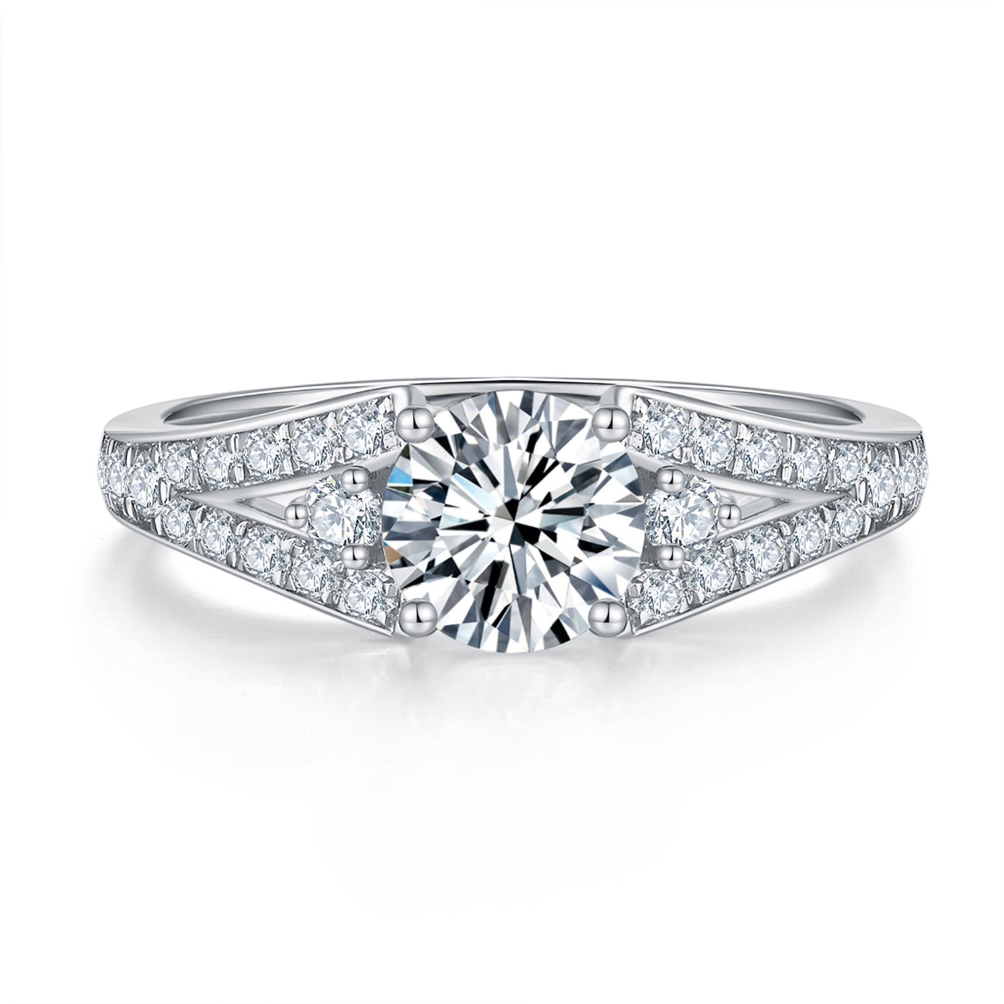 Opus Pave Diamond Ring With 0.61 Ct. Round Shape Lab Grown Diamond