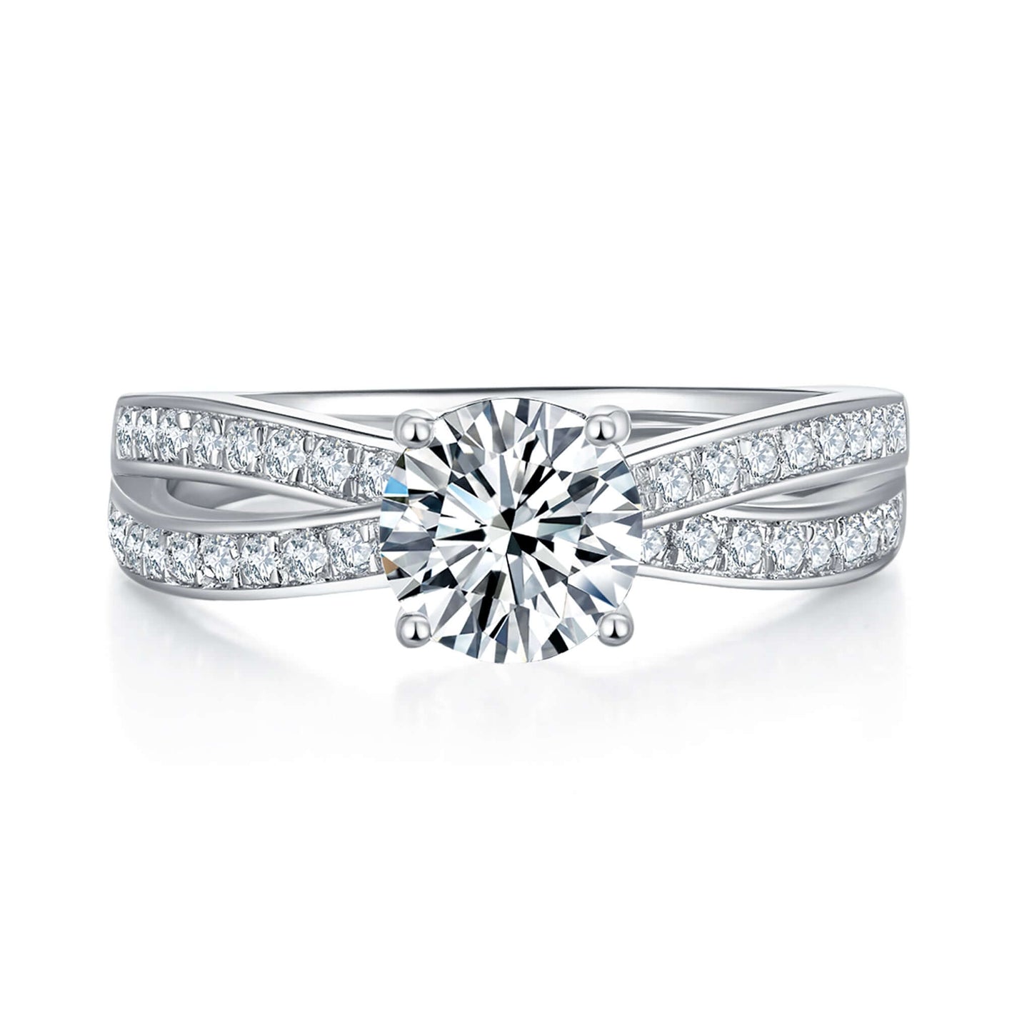 Amelie Pave Diamond Ring With 0.6 Ct. Round Shape Lab Grown Diamond (Certificate No: 704510754)