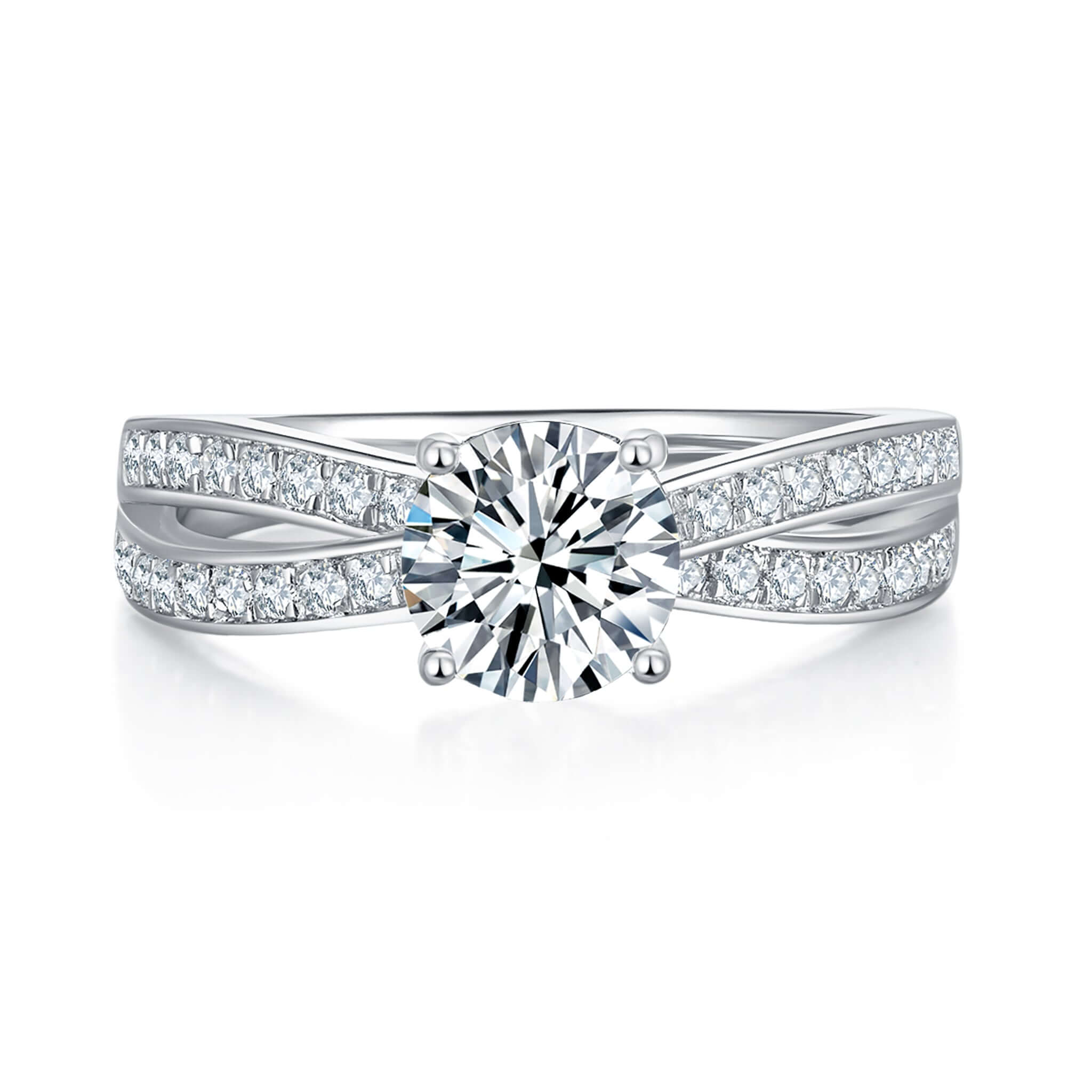 Amelie Pave Diamond Ring With 1.06 Ct. Round Shape Lab Grown Diamond (Certificate No: 7521799214)