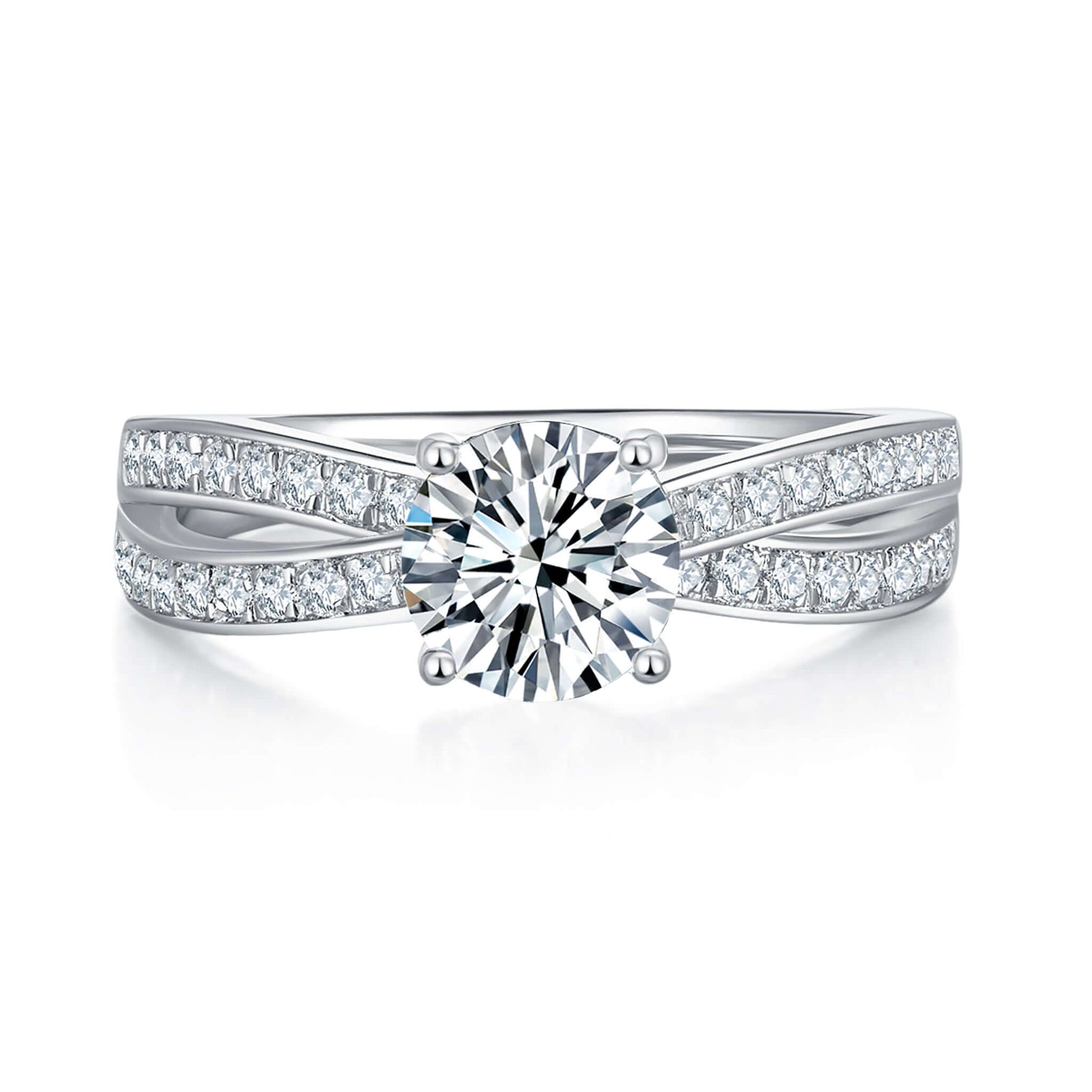 Amelie Pave Diamond Ring With 0.92 Ct. Oval Shape Lab Grown Diamond