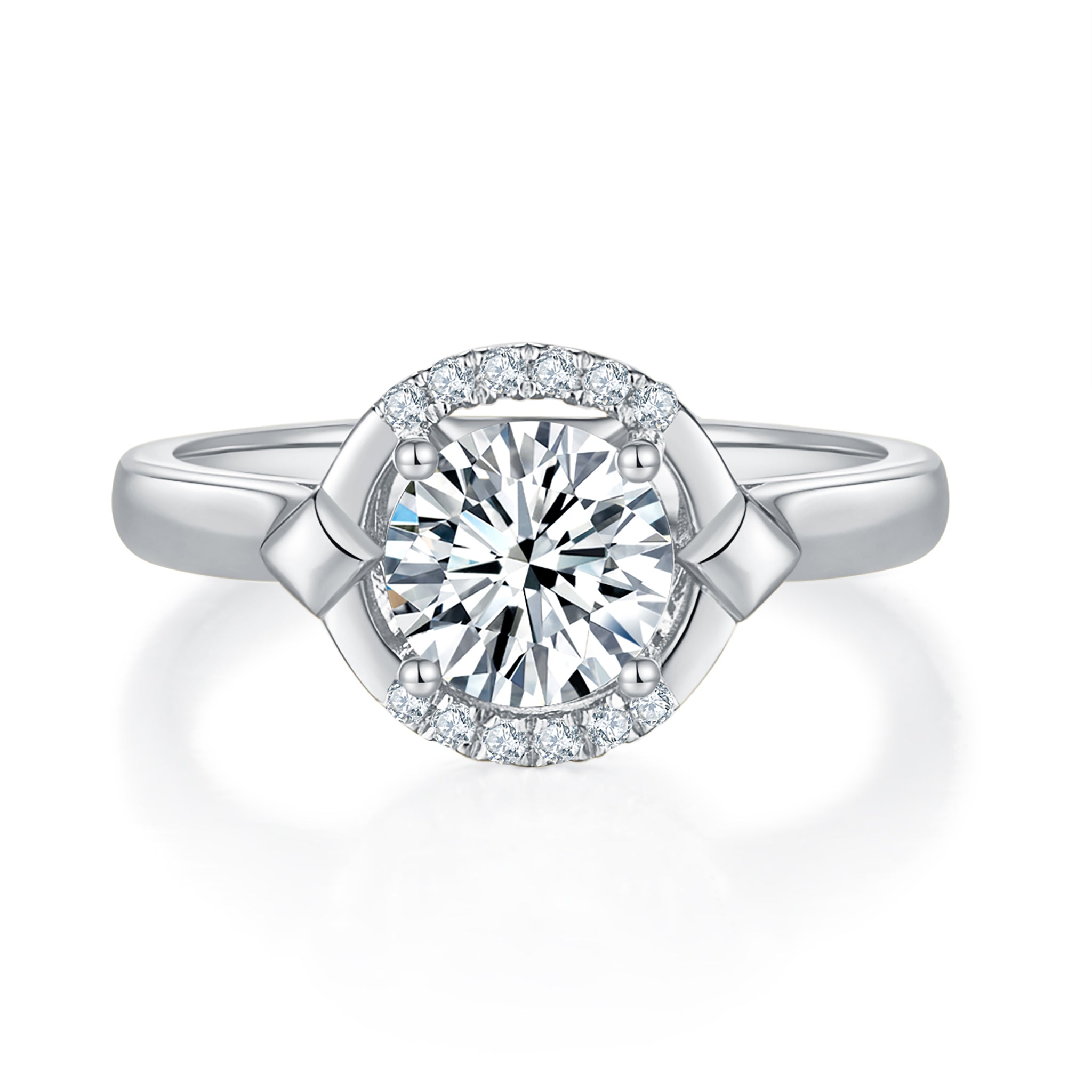 Lunar Halo Diamond Ring With 0.53 Ct. Round Shape Lab Grown Diamond