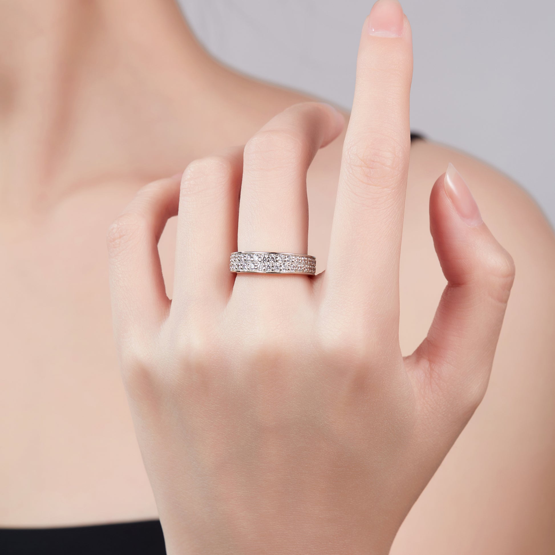 Double Diamond Eternity Band