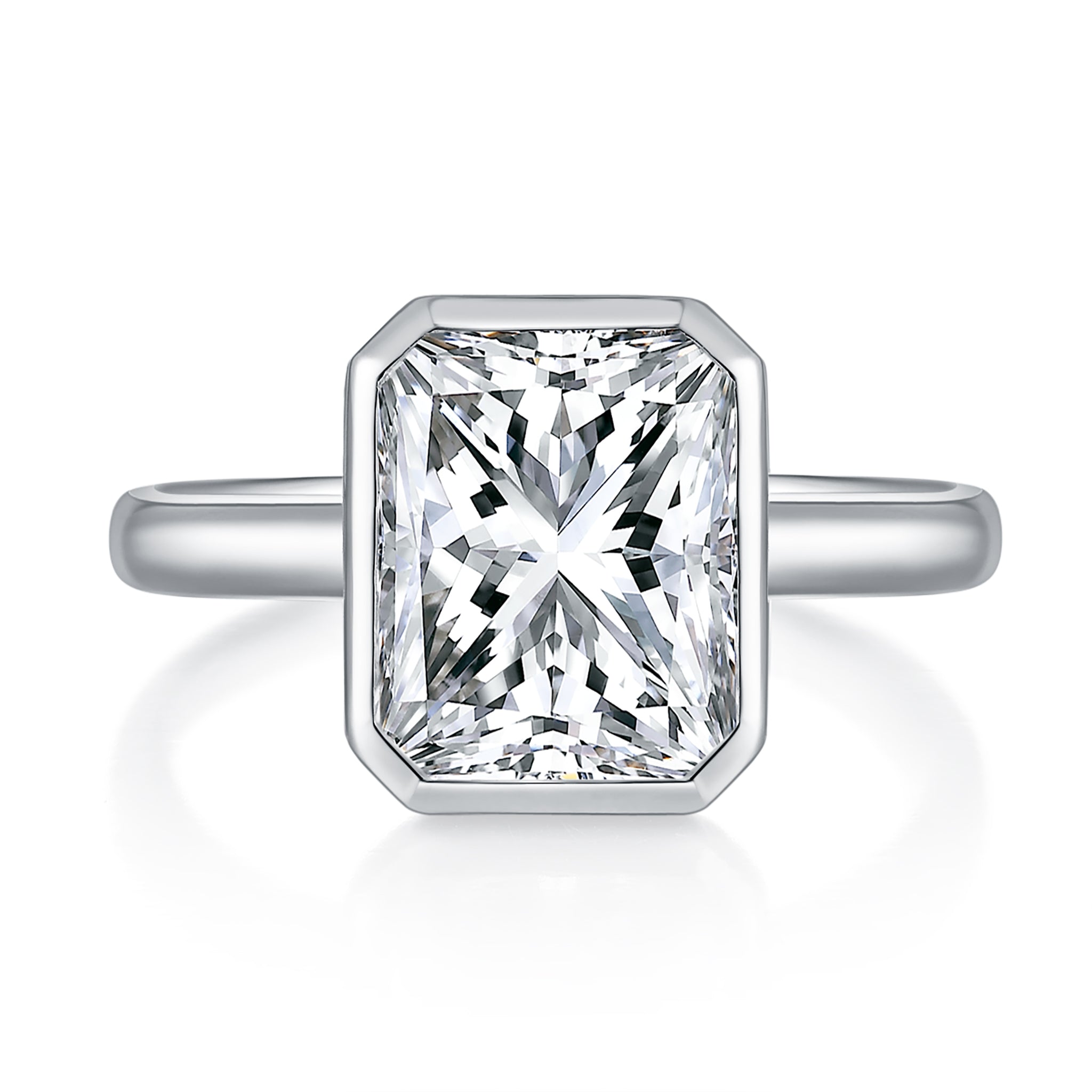Bezel Solitaire Diamond Ring With 0.83 Ct. Princess Shape Lab Grown Diamond