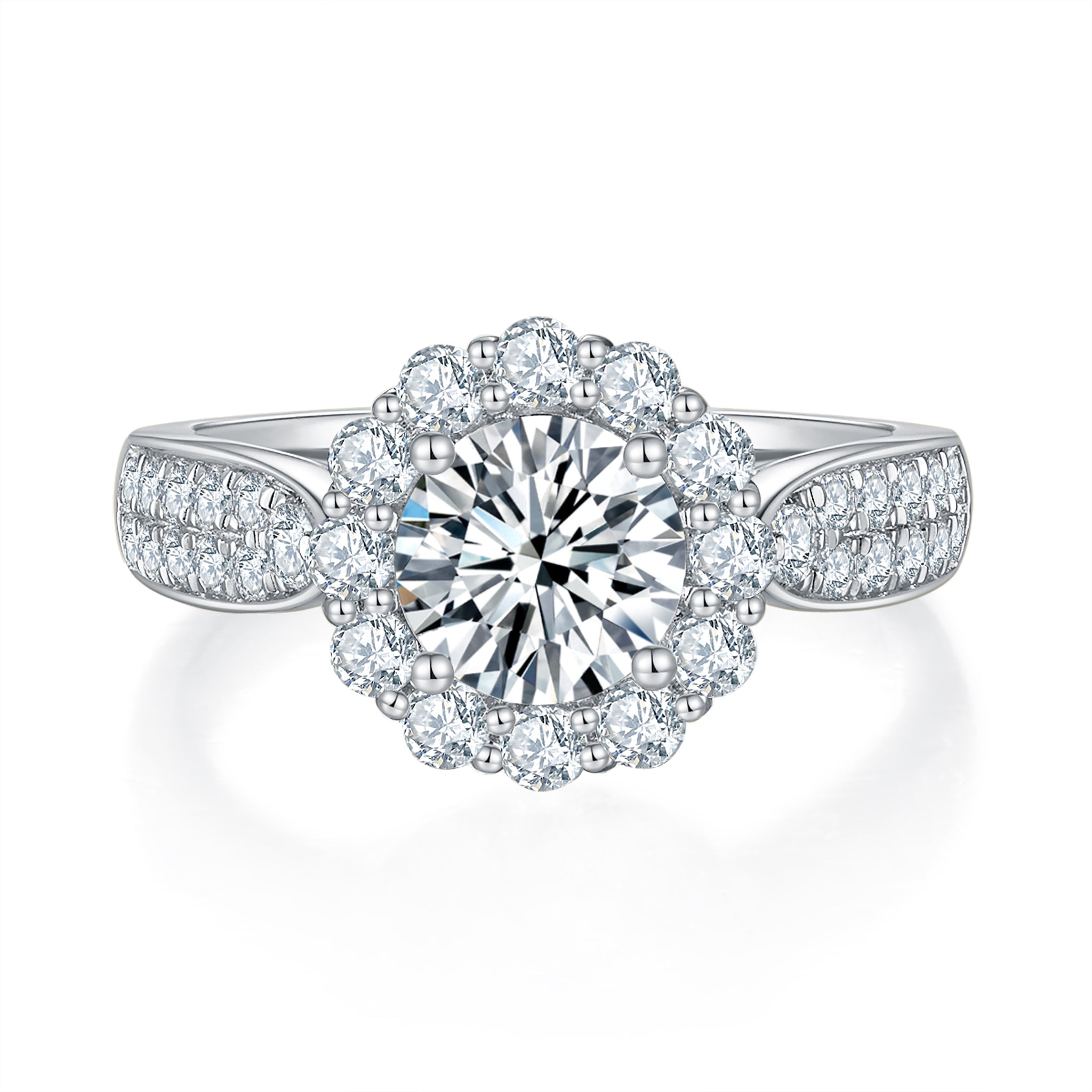 Stellar Halo Diamond Ring With 1.24 Ct. Radiant Shape Lab Grown Diamond (Certificate No: 619468053)