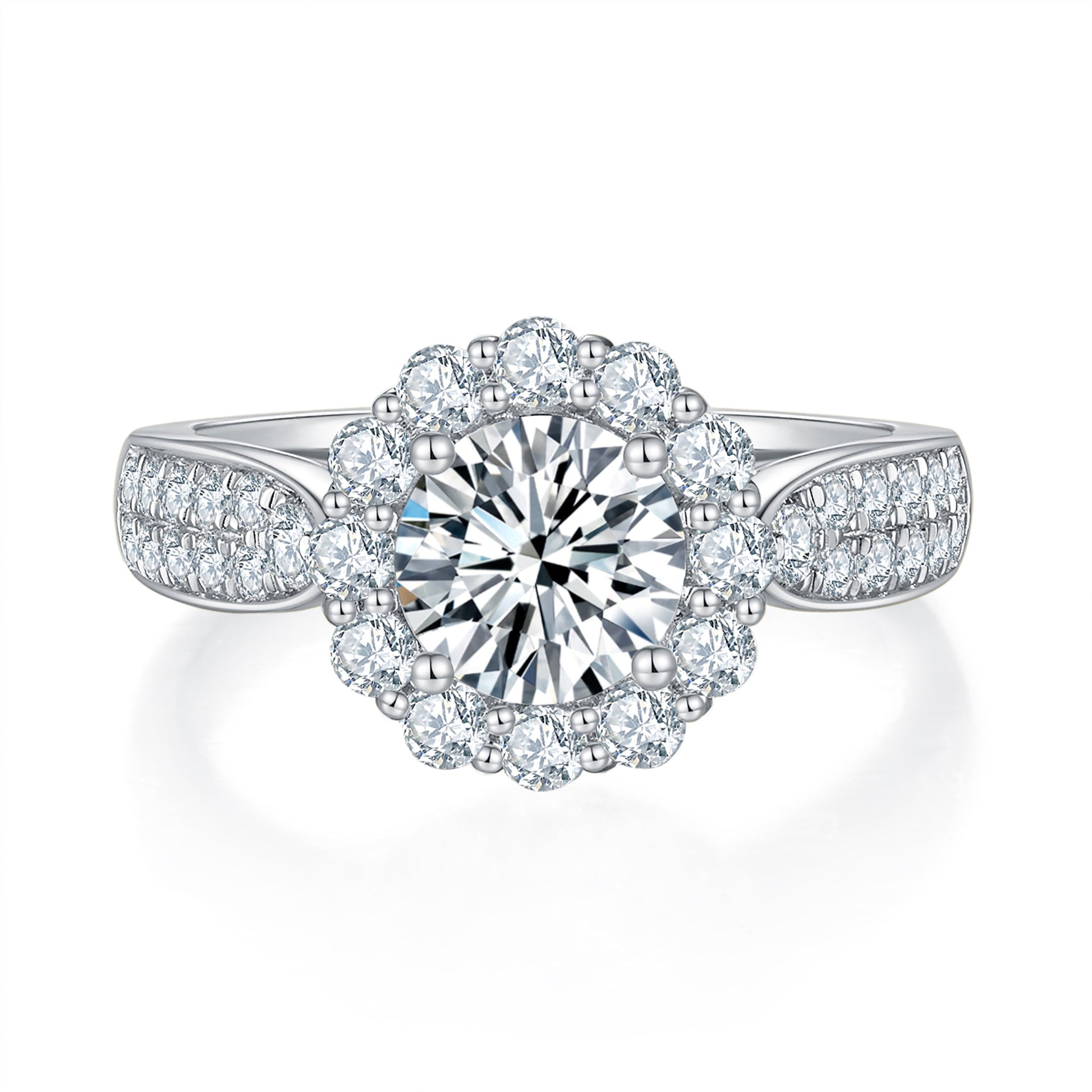 Stellar Halo Diamond Ring With 1.24 Ct. Radiant Shape Lab Grown Diamond (Certificate No: 619468053)