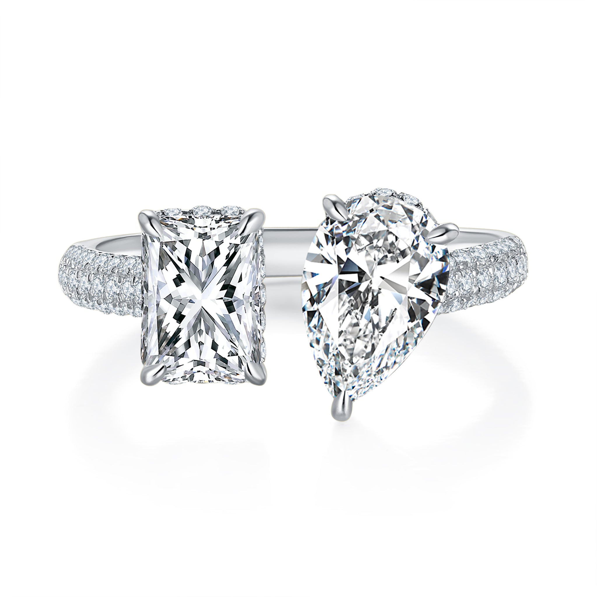 Toi Et Moi Pave Preset 2ct Diamond Ring