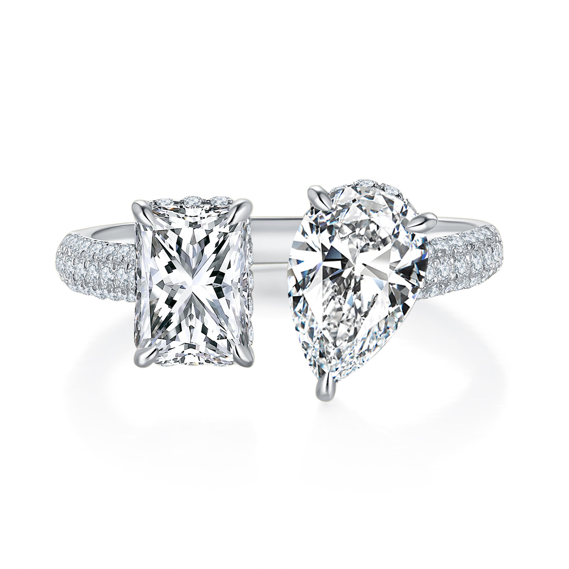 Toi Et Moi Pave Preset 2ct Diamond Ring