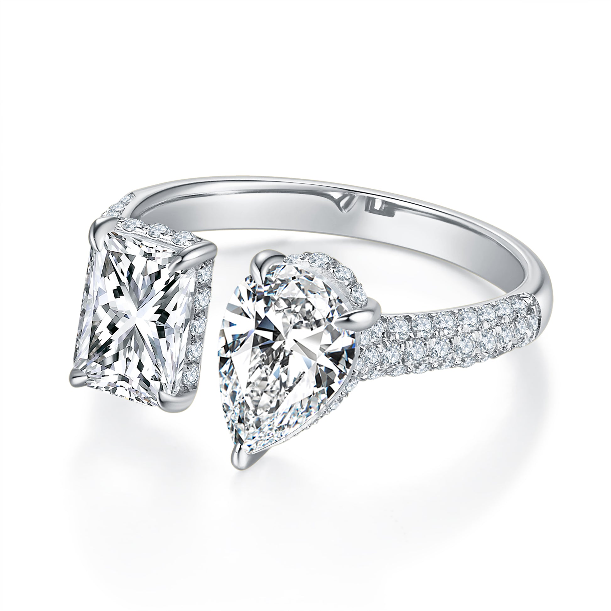 Toi Et Moi Pave Preset 2ct Diamond Ring