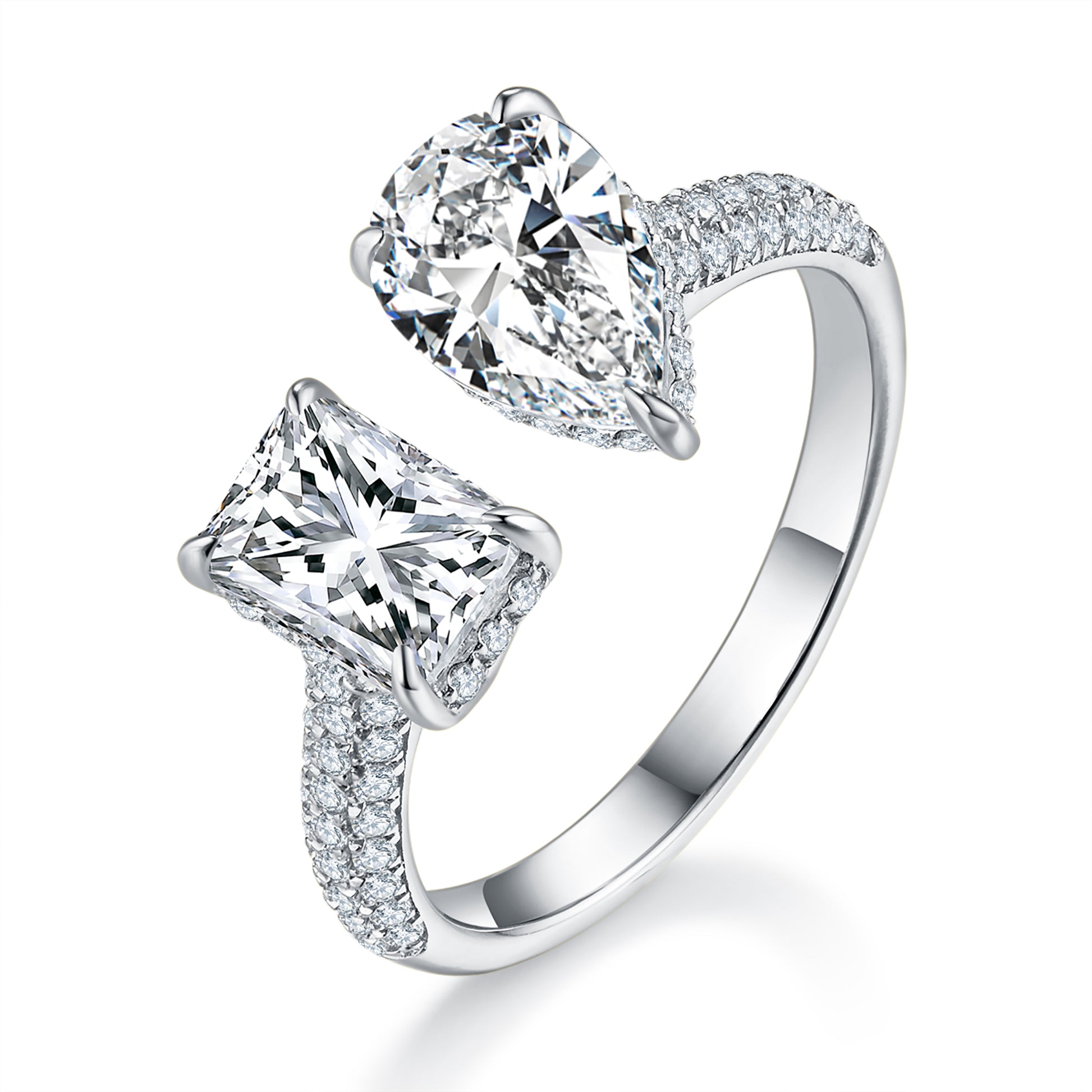 Toi Et Moi Pave Preset 2ct Diamond Ring