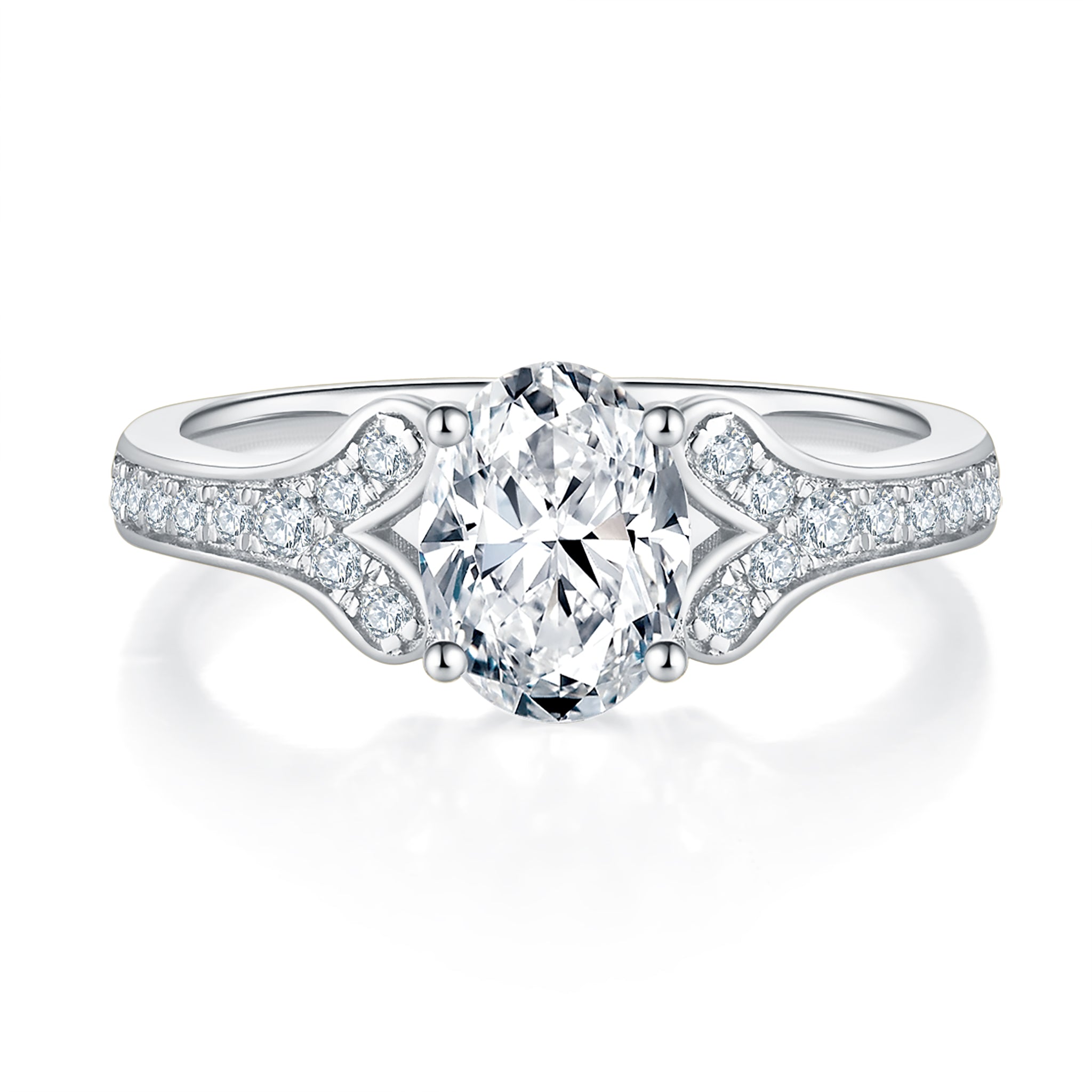 Oval Unique Diamond Ring With 0.3 Ct. Round Shape Lab Grown Diamond