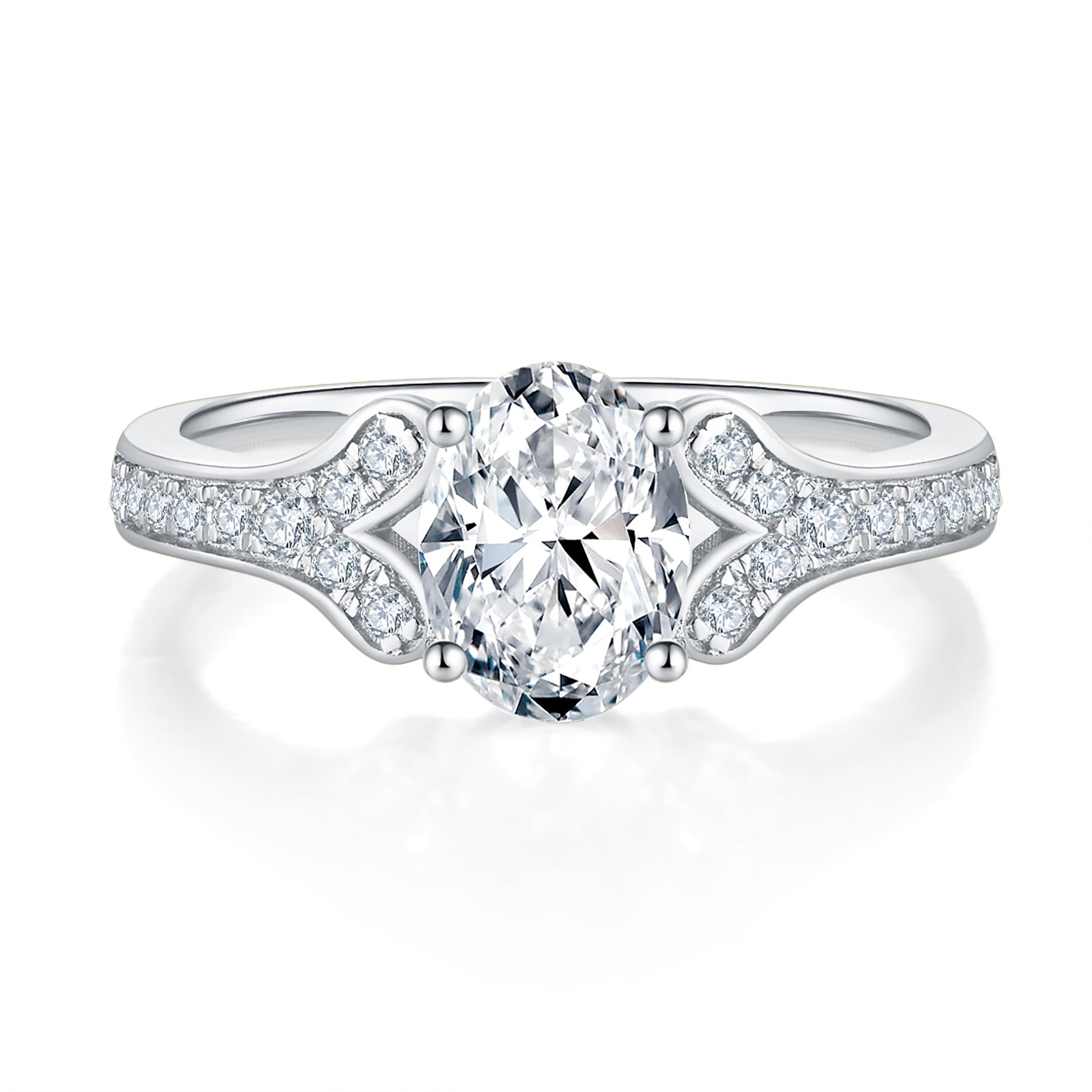Oval Unique Diamond Ring With 0.3 Ct. Round Shape Lab Grown Diamond
