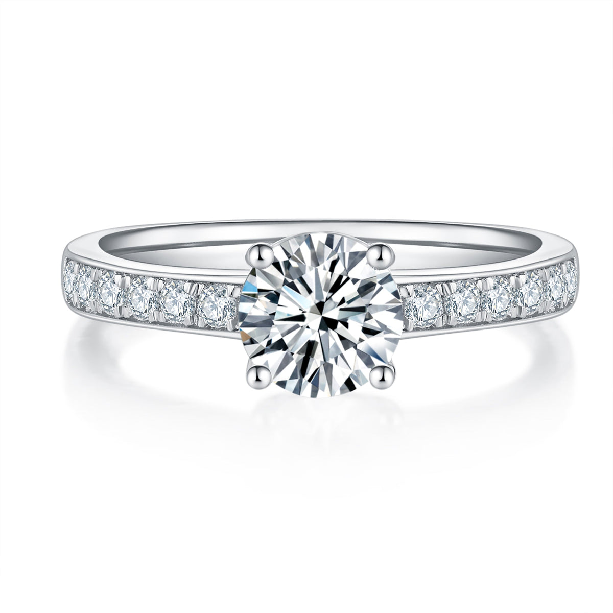 Classic Pave Diamond Ring With 3.04 Ct. Round Shape Lab Grown Diamond (Certificate No: 706519524)