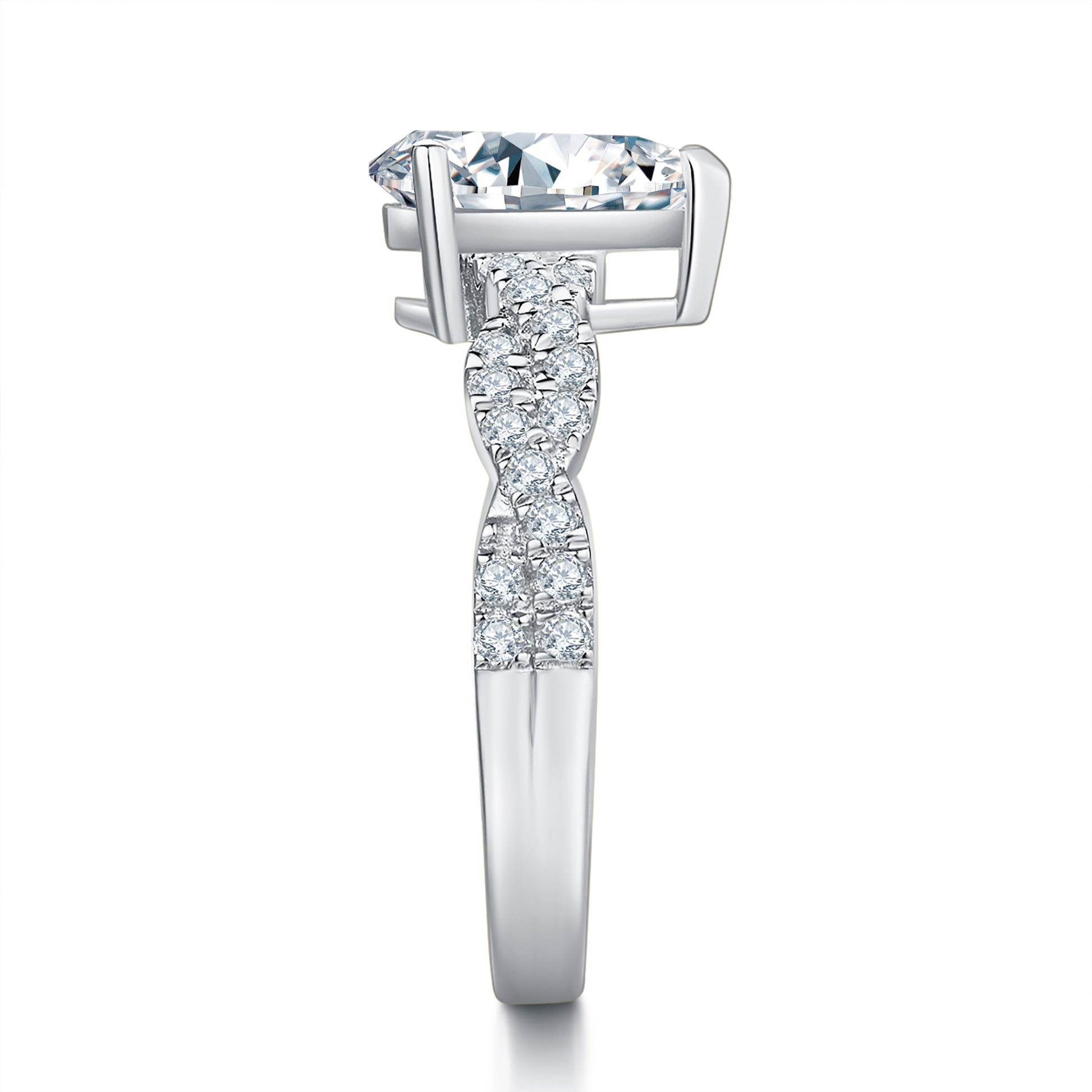 Twist Pave Preset 1ct Diamond Ring