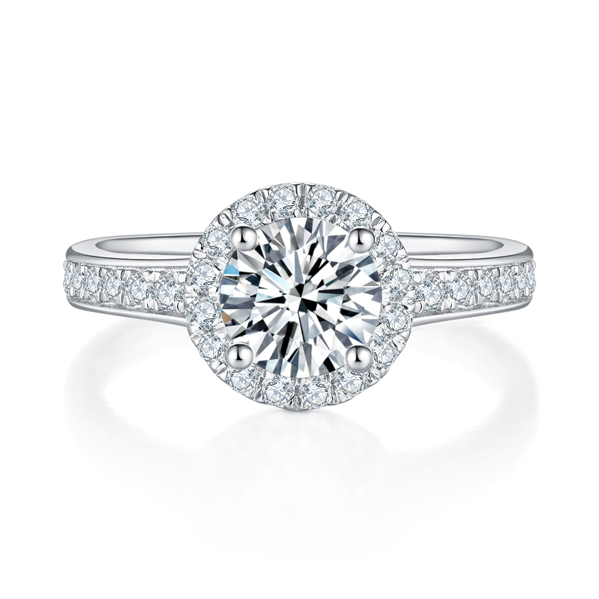 Classic Halo Diamond Ring With 0.5 Ct. Round Shape Lab Grown Diamond