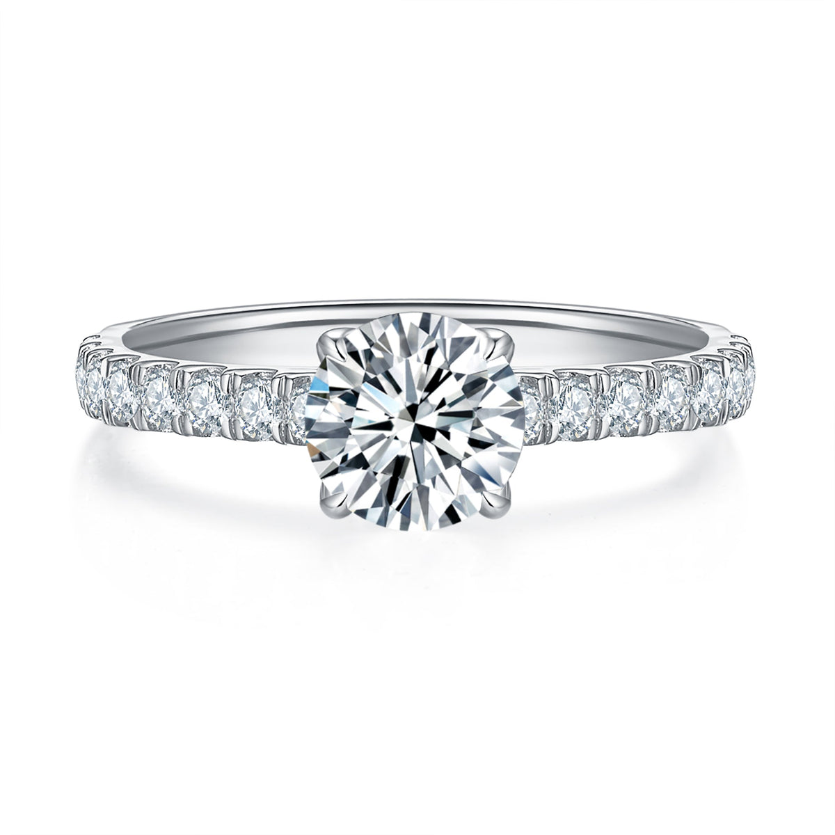 Cathedral Twist Pave Diamond Ring With 2.01 Ct. Oval Shape Lab Grown Diamond