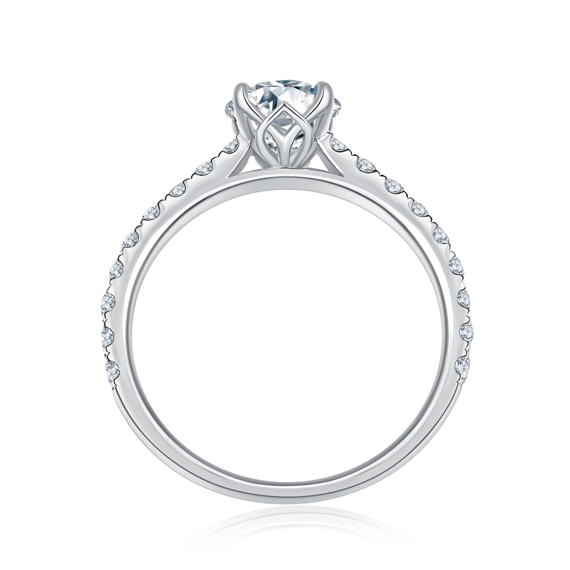 Cathedral Twist Pave 1ct Preset Diamond Ring