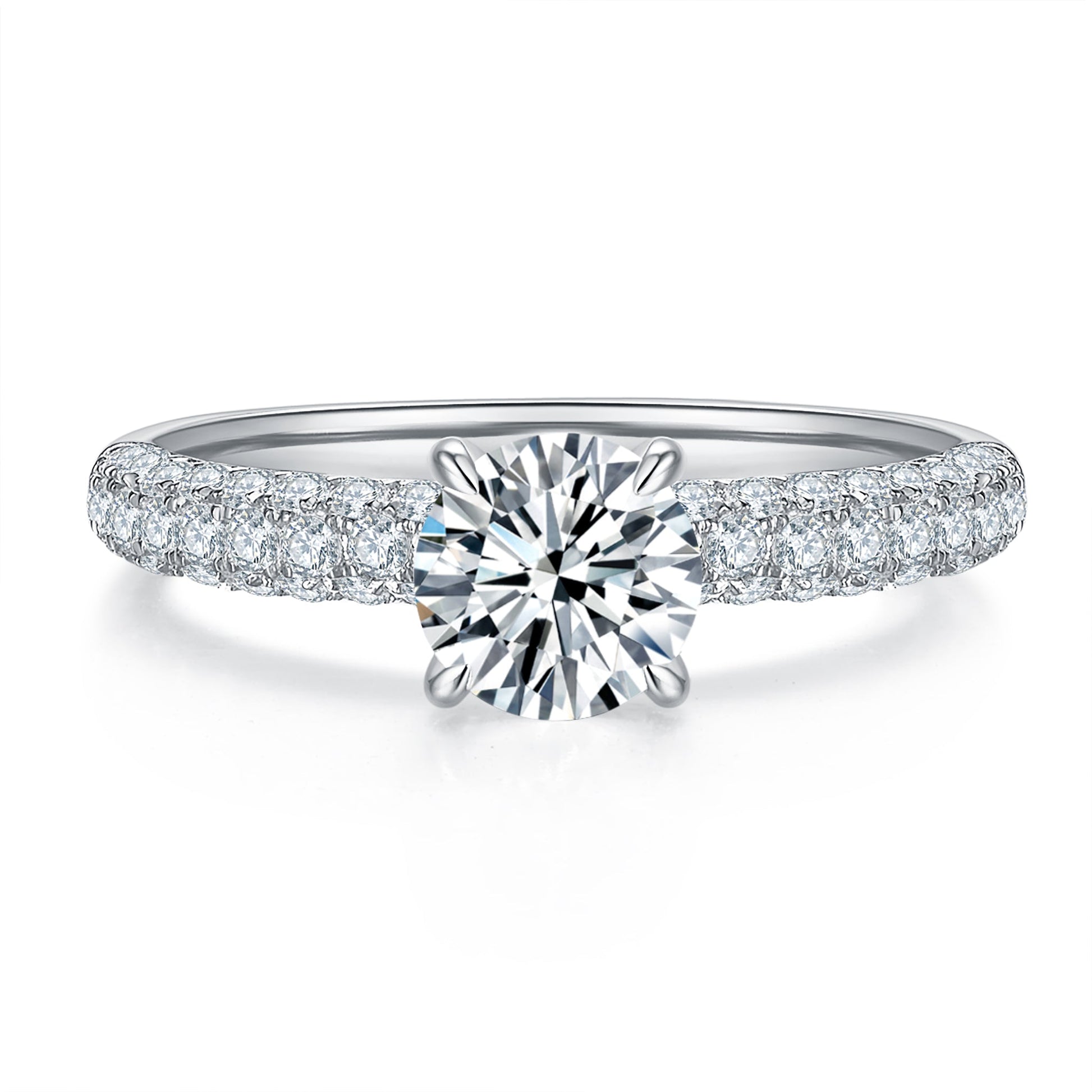 Everglow Hidden Halo Diamond Ring With 0.99 Ct. Round Shape Lab Grown Diamond