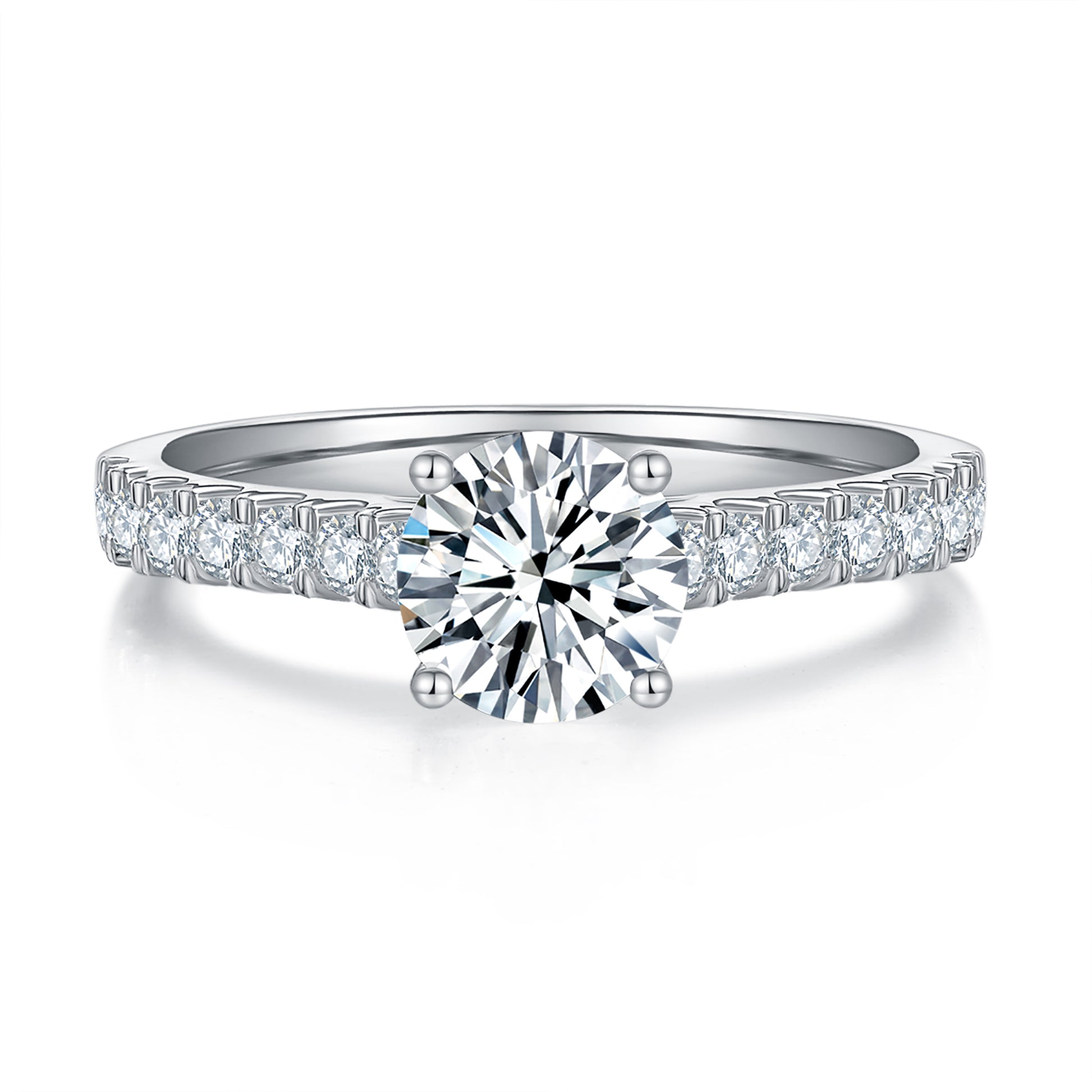 Classic Cathedral Pave 1ct Preset Diamond Ring