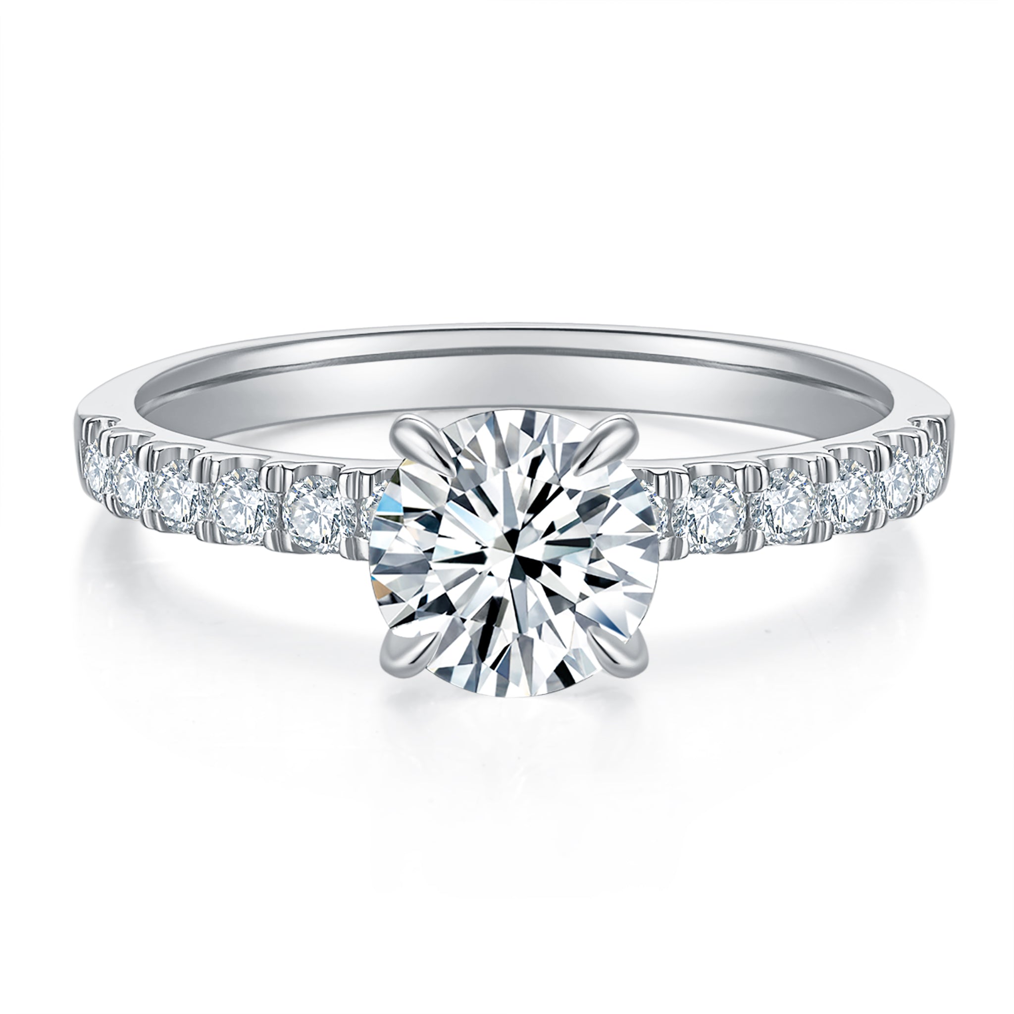 Elara Hidden Halo Diamond Ring With 1.31 Ct. Oval Shape Lab Grown Diamond