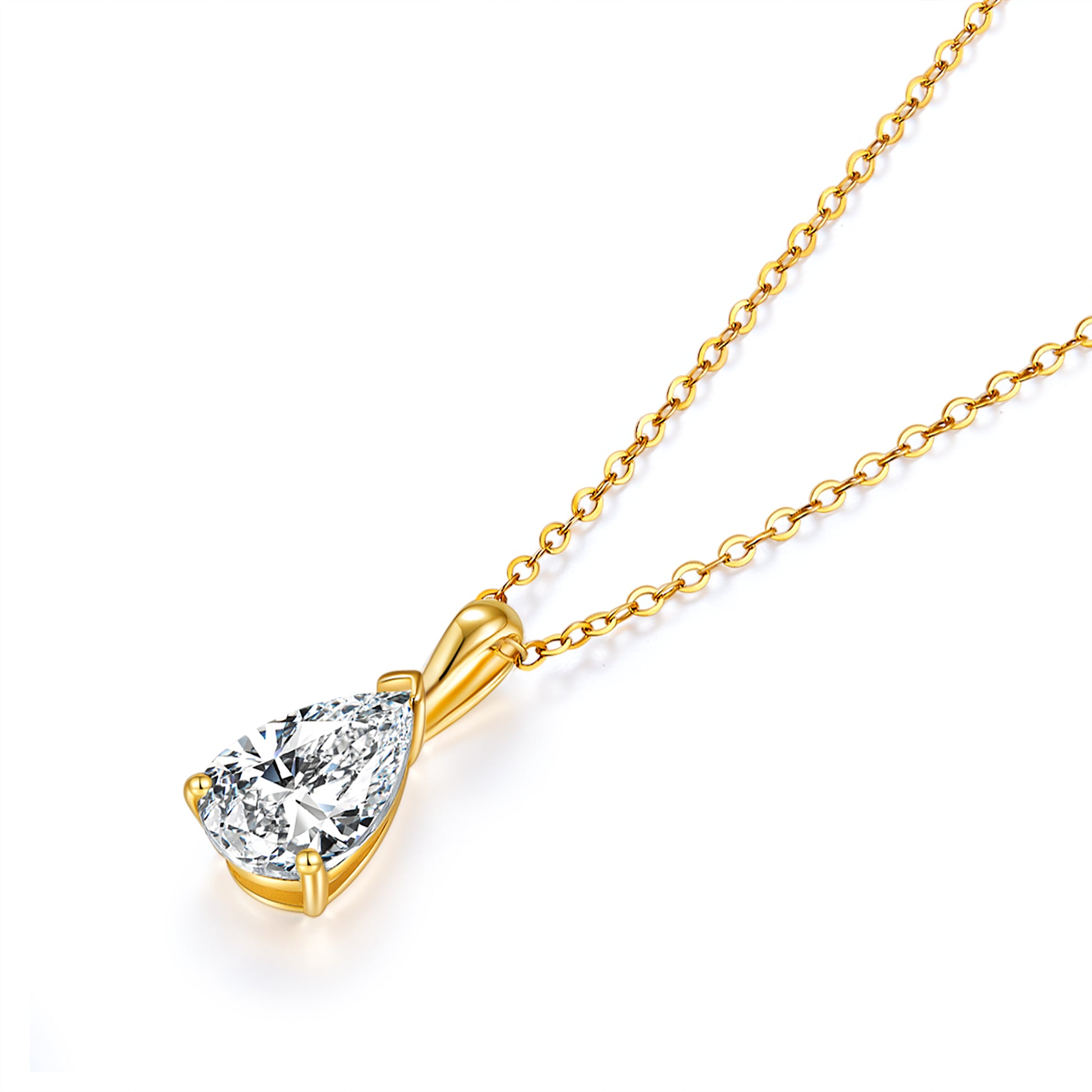 Classic Pear Solitaire Diamond Pendant