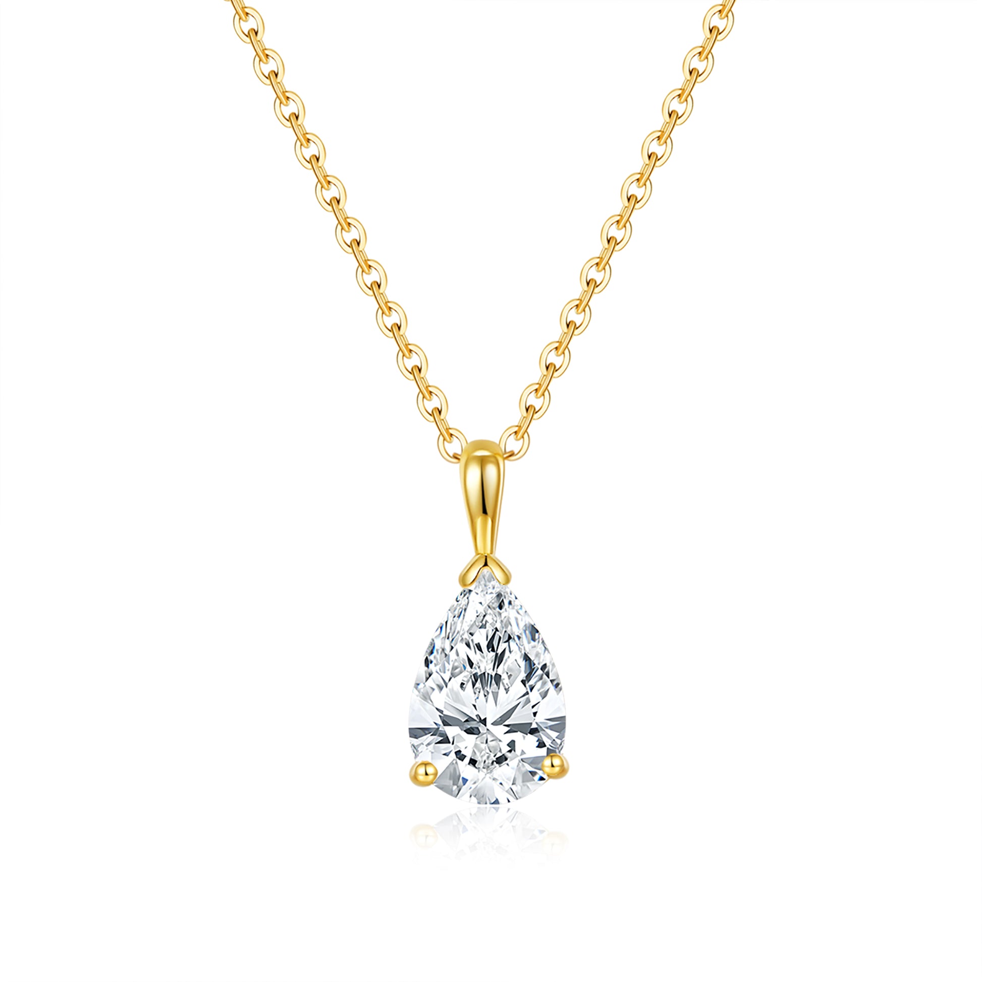 Classic Pear Solitaire Diamond Pendant