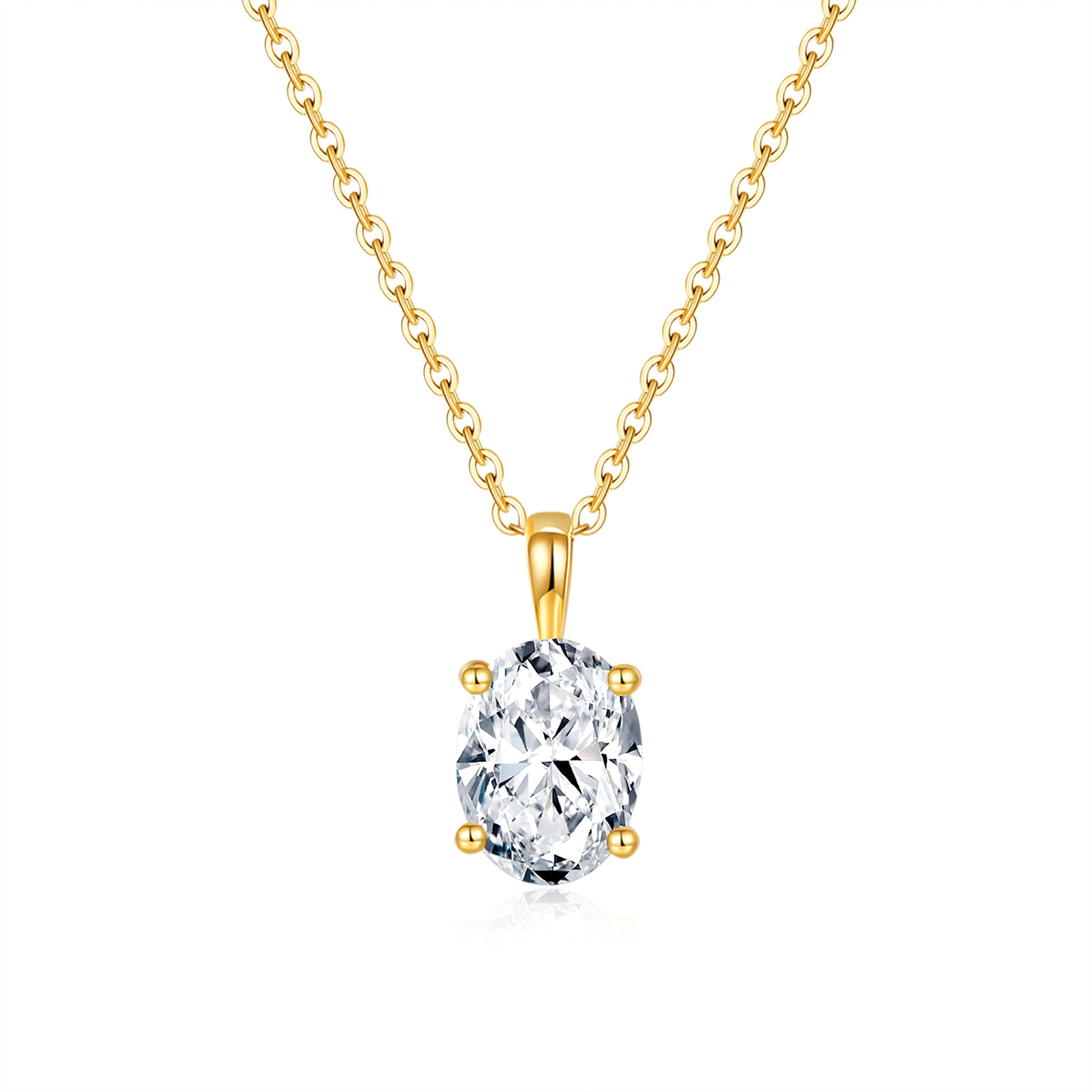 Classic Oval Solitaire Diamond Pendant