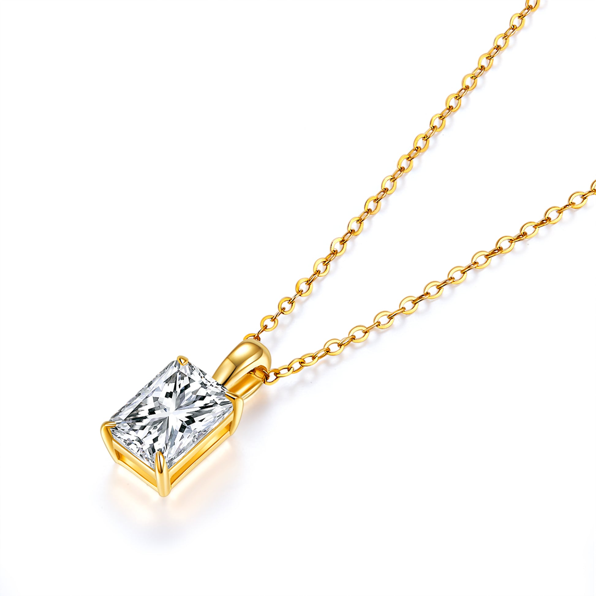 Classic Radiant Solitaire Diamond Pendant