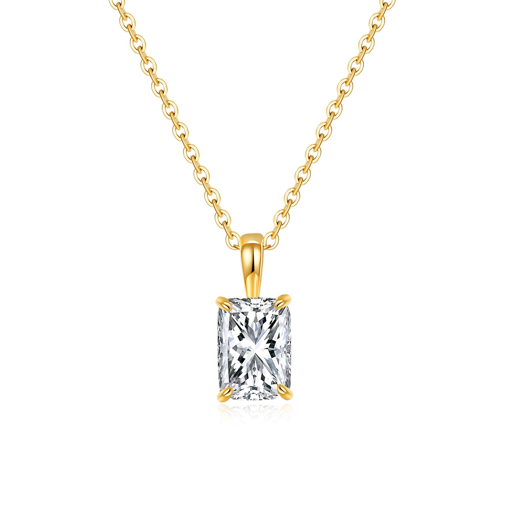 Classic Radiant Solitaire Diamond Pendant