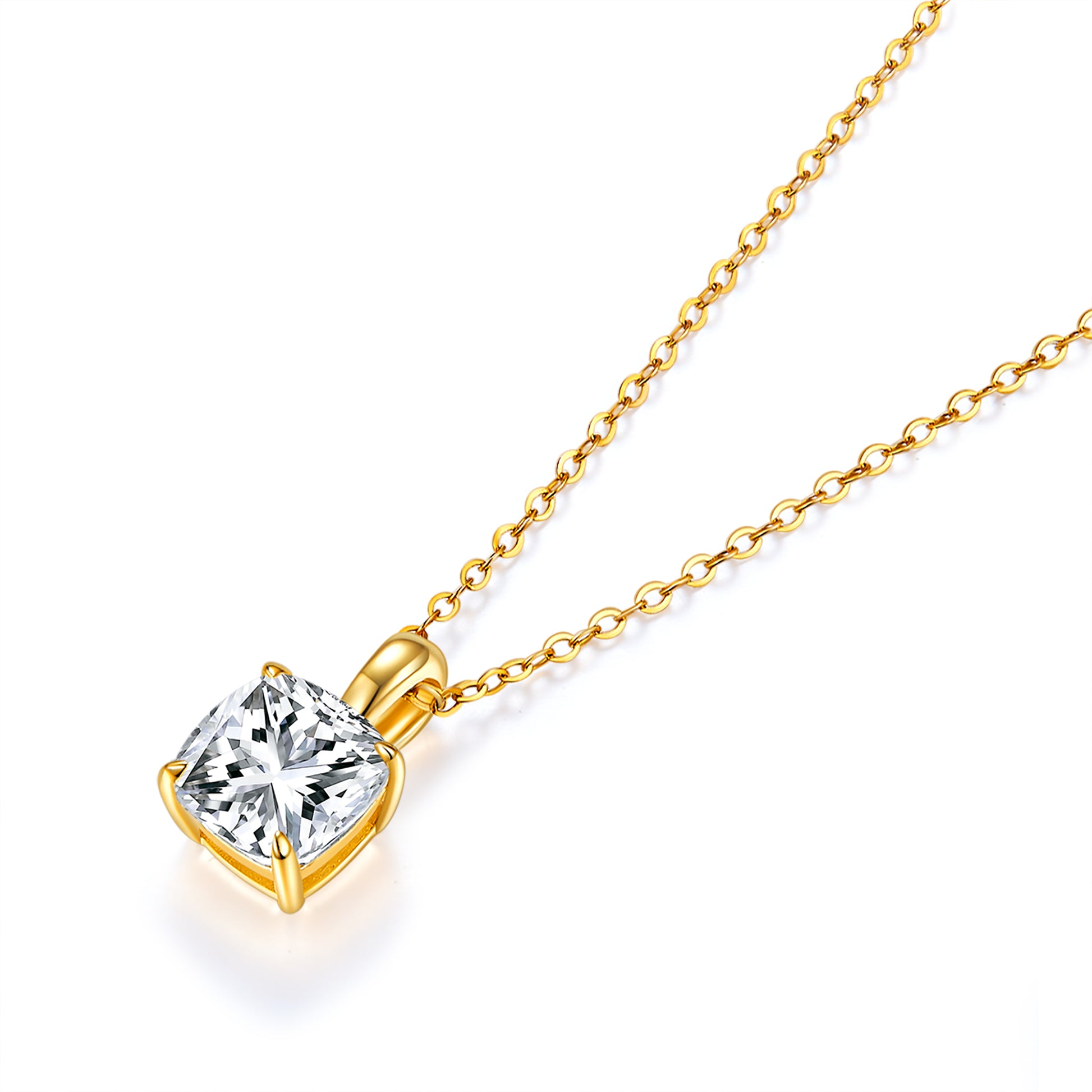 Classic Cushion Solitaire Diamond Pendant