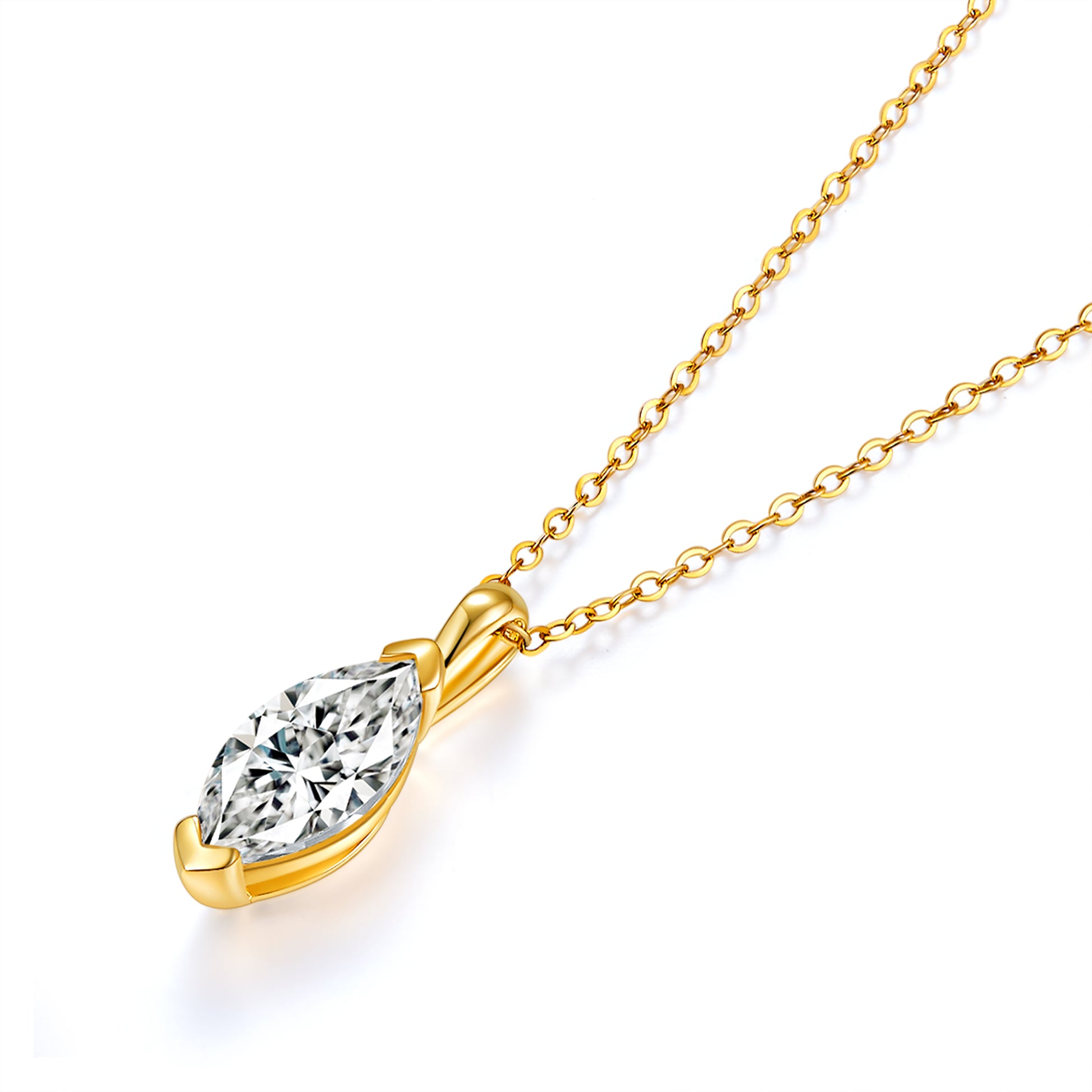 Classic Marquise Solitaire Diamond Pendant