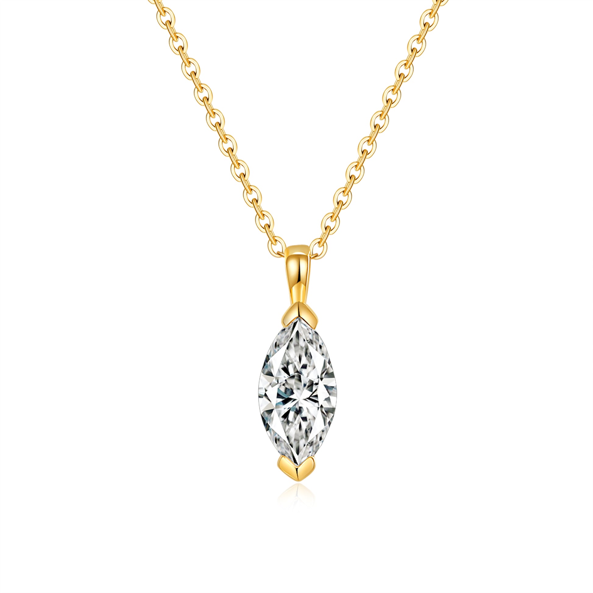 Classic Marquise Solitaire Diamond Pendant