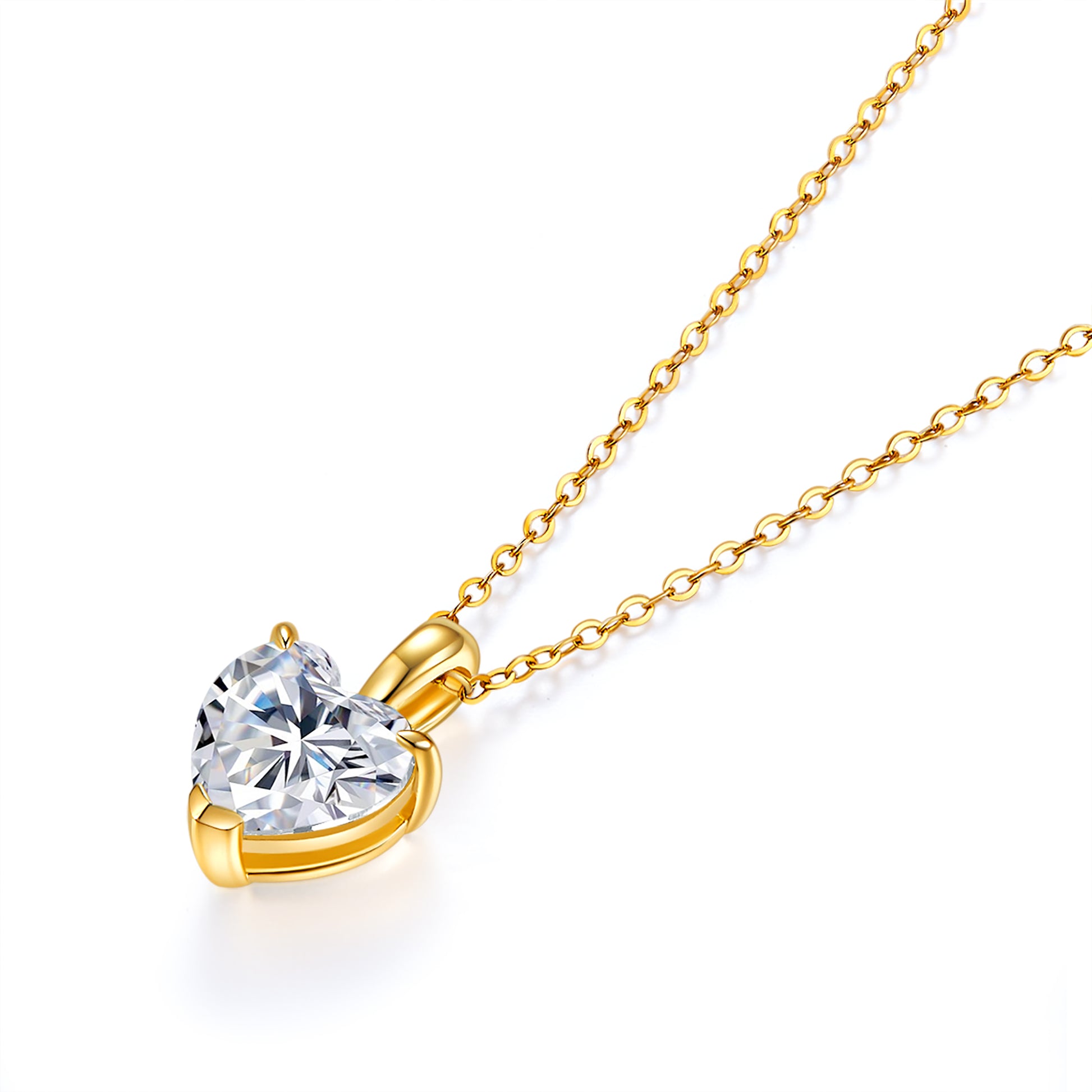 Classic Heart Solitaire Diamond Pendant