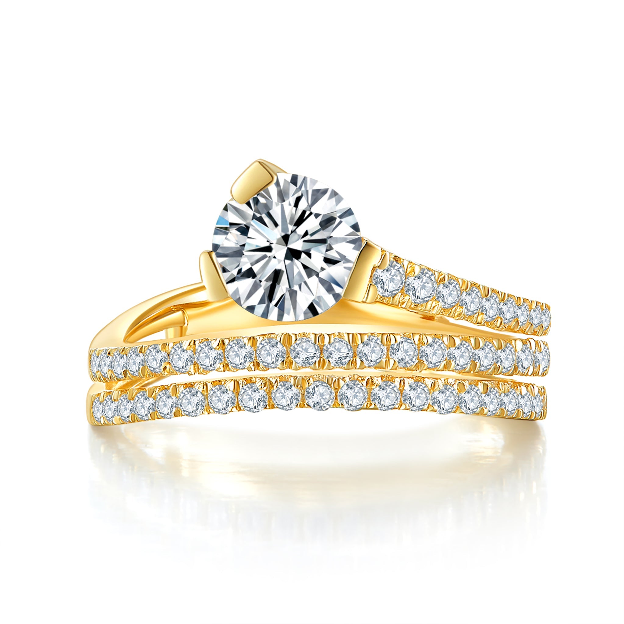 Feather Diamond Ring With 0.33 Ct. Round Shape Lab Grown Diamond