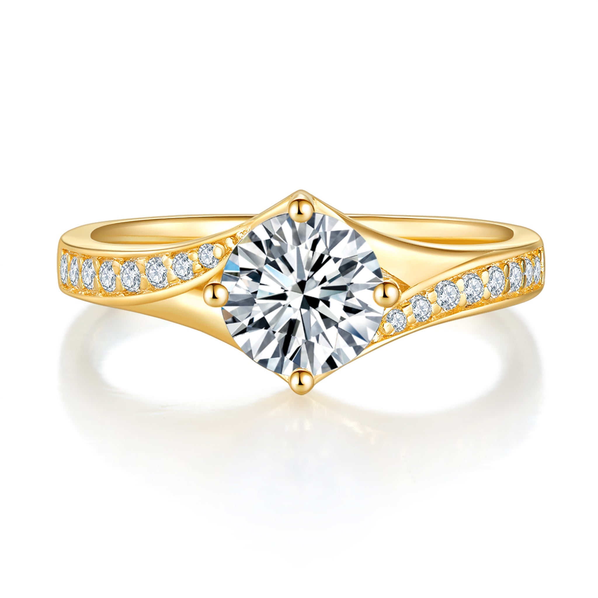 Crystal Unique Diamond Ring With 0.7 Ct. Round Shape Lab Grown Diamond (Certificate No: 644411070)