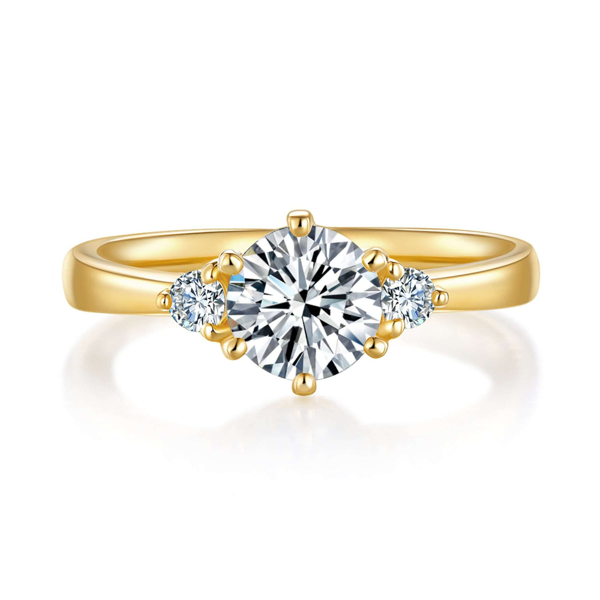 Alecia Trilogy Diamond Ring With 0.91 Ct. Cushion Shape Lab Grown Diamond (Certificate No: 790697039)