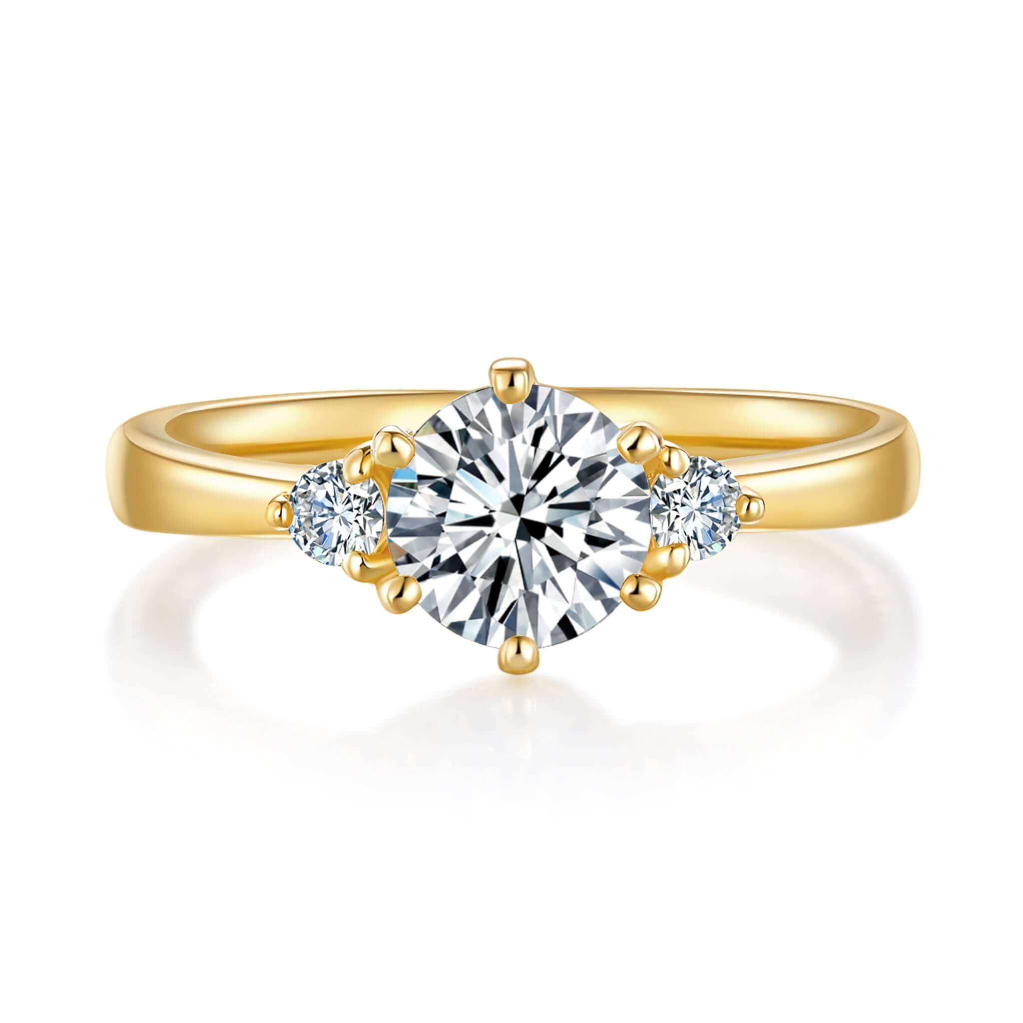 Alecia Trilogy Diamond Ring With 0.5 Ct. Oval Shape Lab Grown Diamond