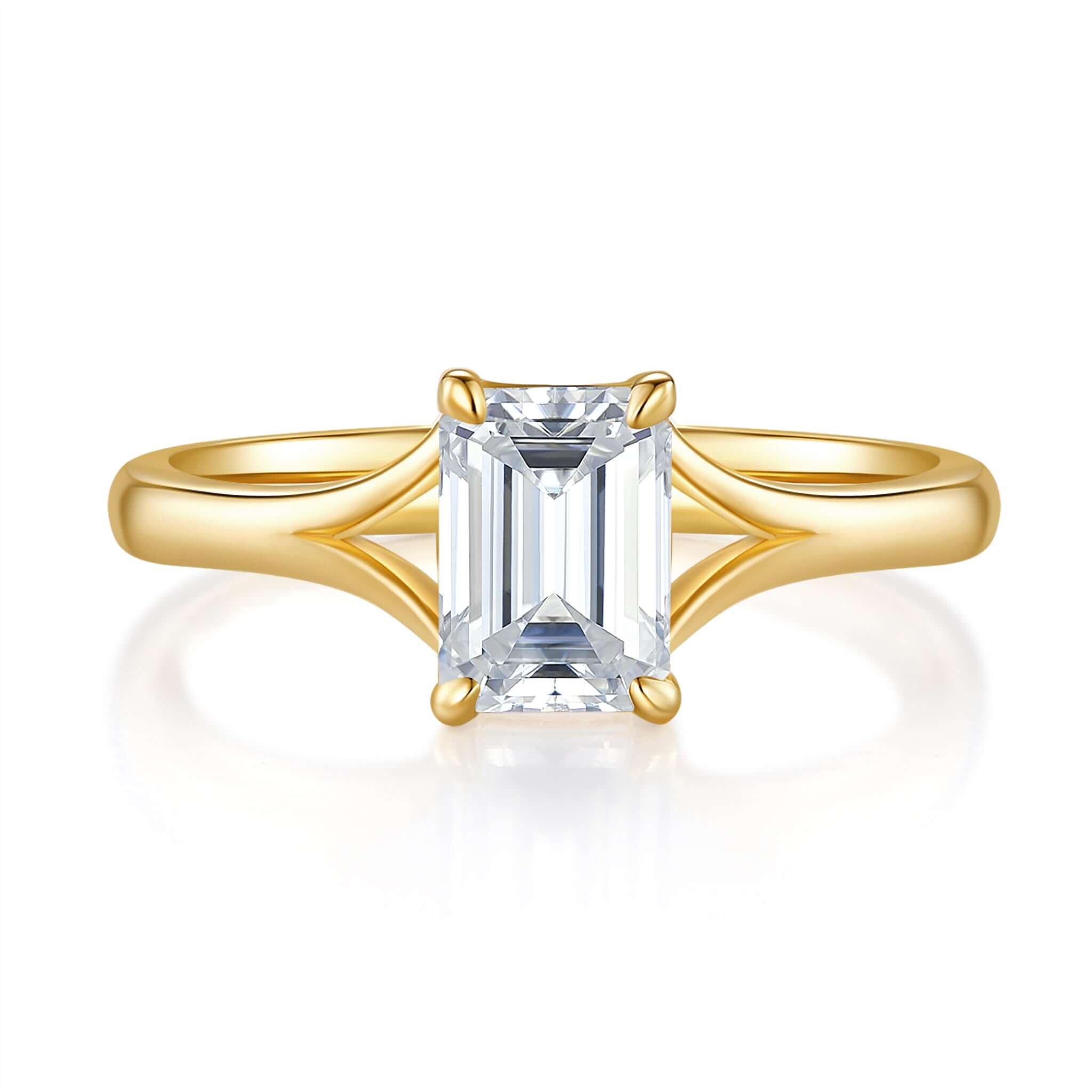 Celeste Solitaire Diamond Ring With 0.92 Ct. Emerald Shape Lab Grown Diamond