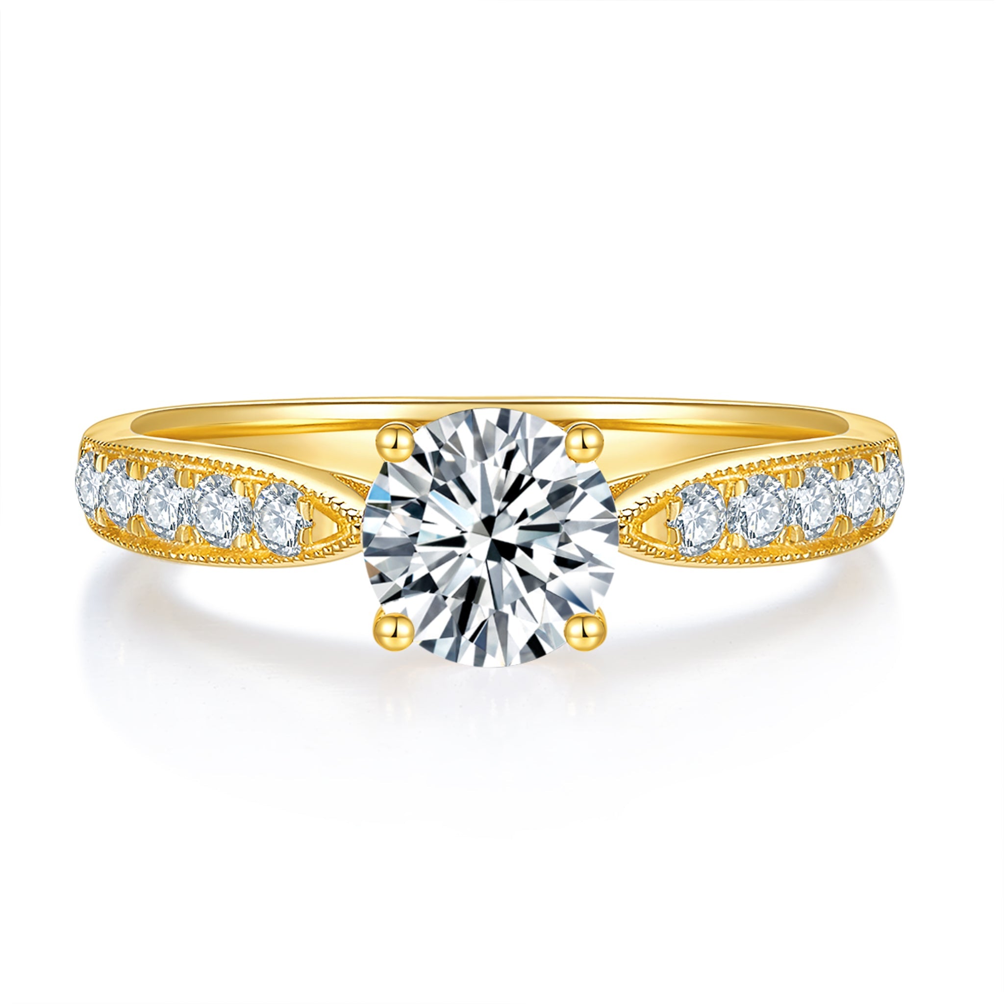 Celeste Pave Diamond Ring With 0.31 Ct. Round Shape Lab Grown Diamond (Certificate No: 764623206)