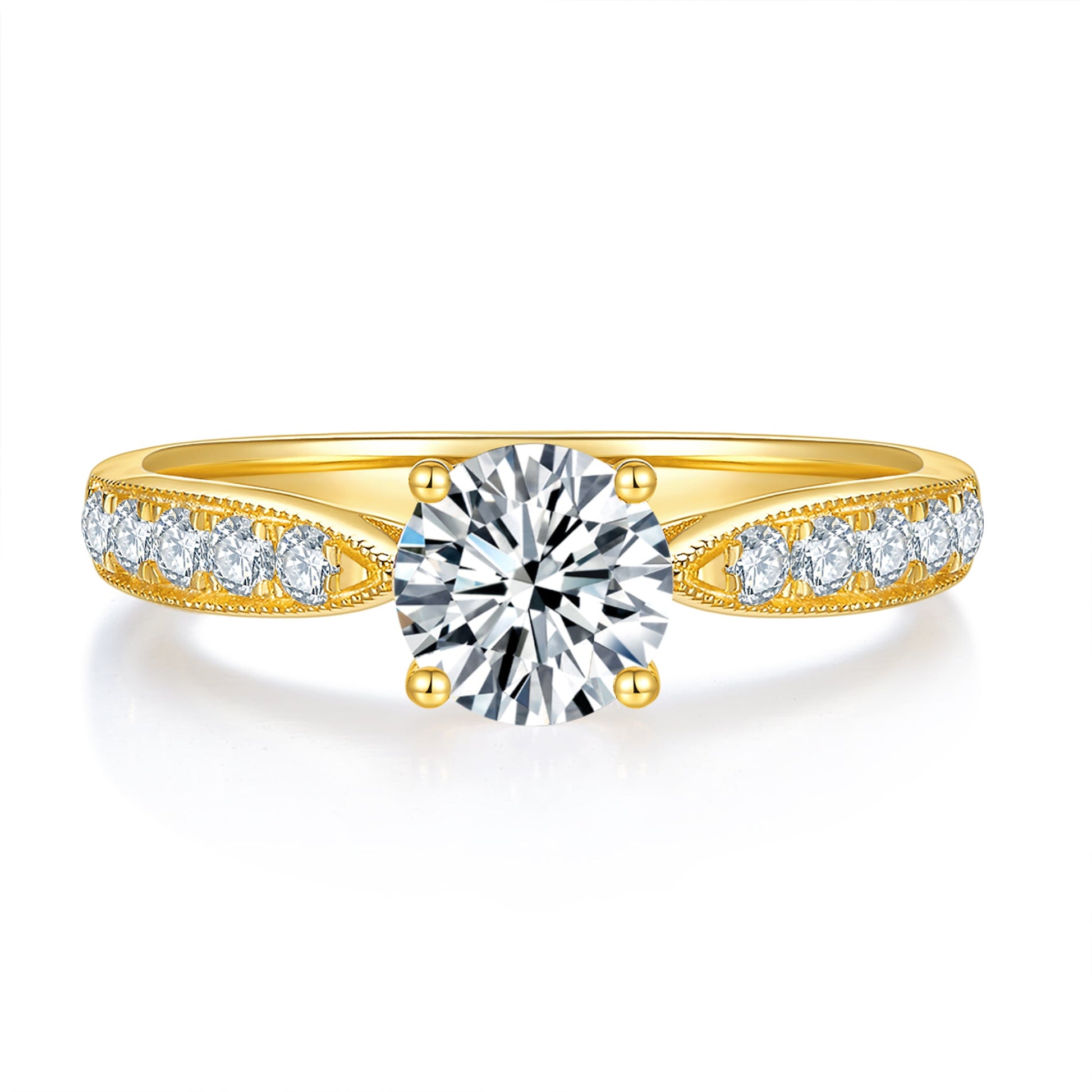 Celeste Pave Diamond Ring With 0.31 Ct. Round Shape Lab Grown Diamond (Certificate No: 764623206)