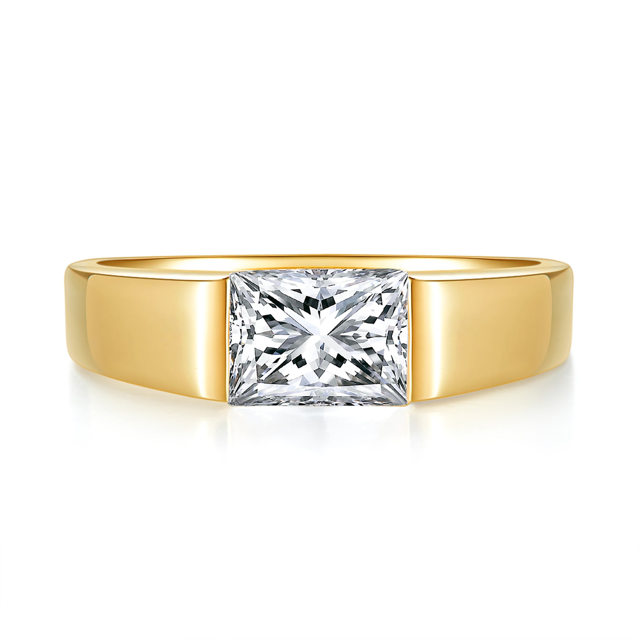 Men's Solitaire Diamond Ring With 1.0 Ct. Cushion Shape Lab Grown Diamond